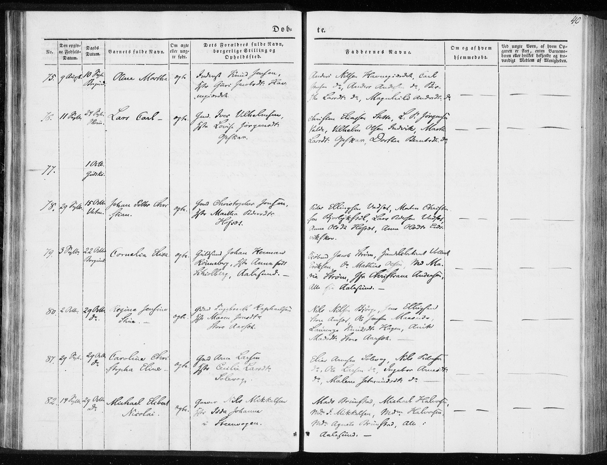 Ministerialprotokoller, klokkerbøker og fødselsregistre - Møre og Romsdal, AV/SAT-A-1454/528/L0415: Residerende kapellans bok nr. 528B03, 1843-1852, s. 40