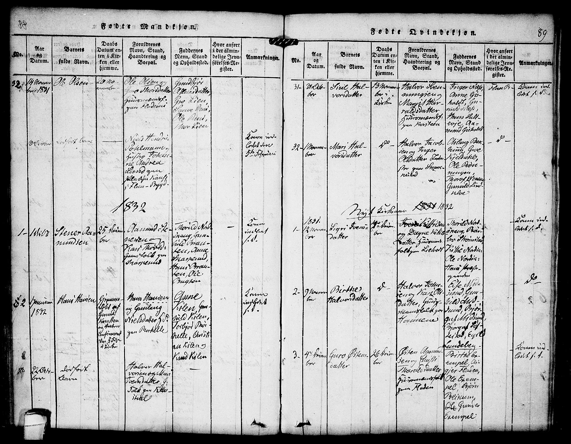 Kviteseid kirkebøker, AV/SAKO-A-276/F/Fa/L0005: Ministerialbok nr. I 5, 1815-1836, s. 89