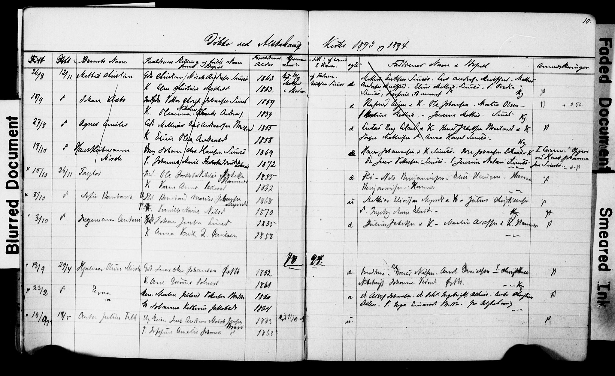 Ministerialprotokoller, klokkerbøker og fødselsregistre - Nordland, AV/SAT-A-1459/830/L0465: Klokkerbok nr. 830C07, 1891-1905, s. 10