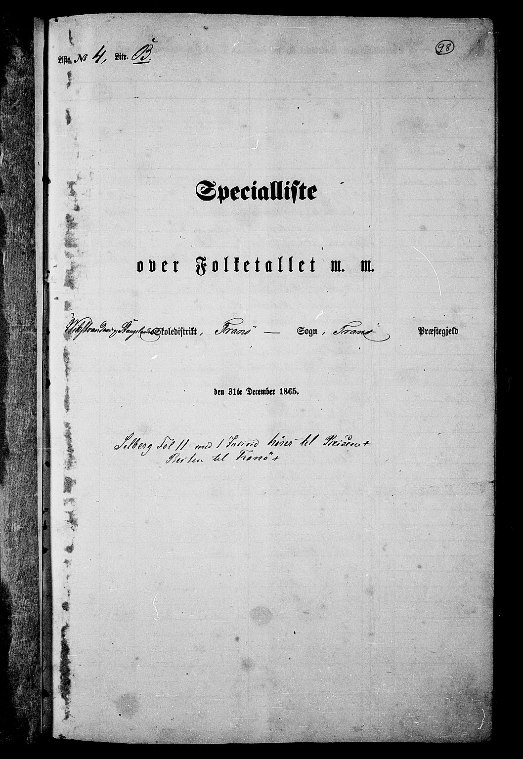 RA, Folketelling 1865 for 1927P Tranøy prestegjeld, 1865, s. 86
