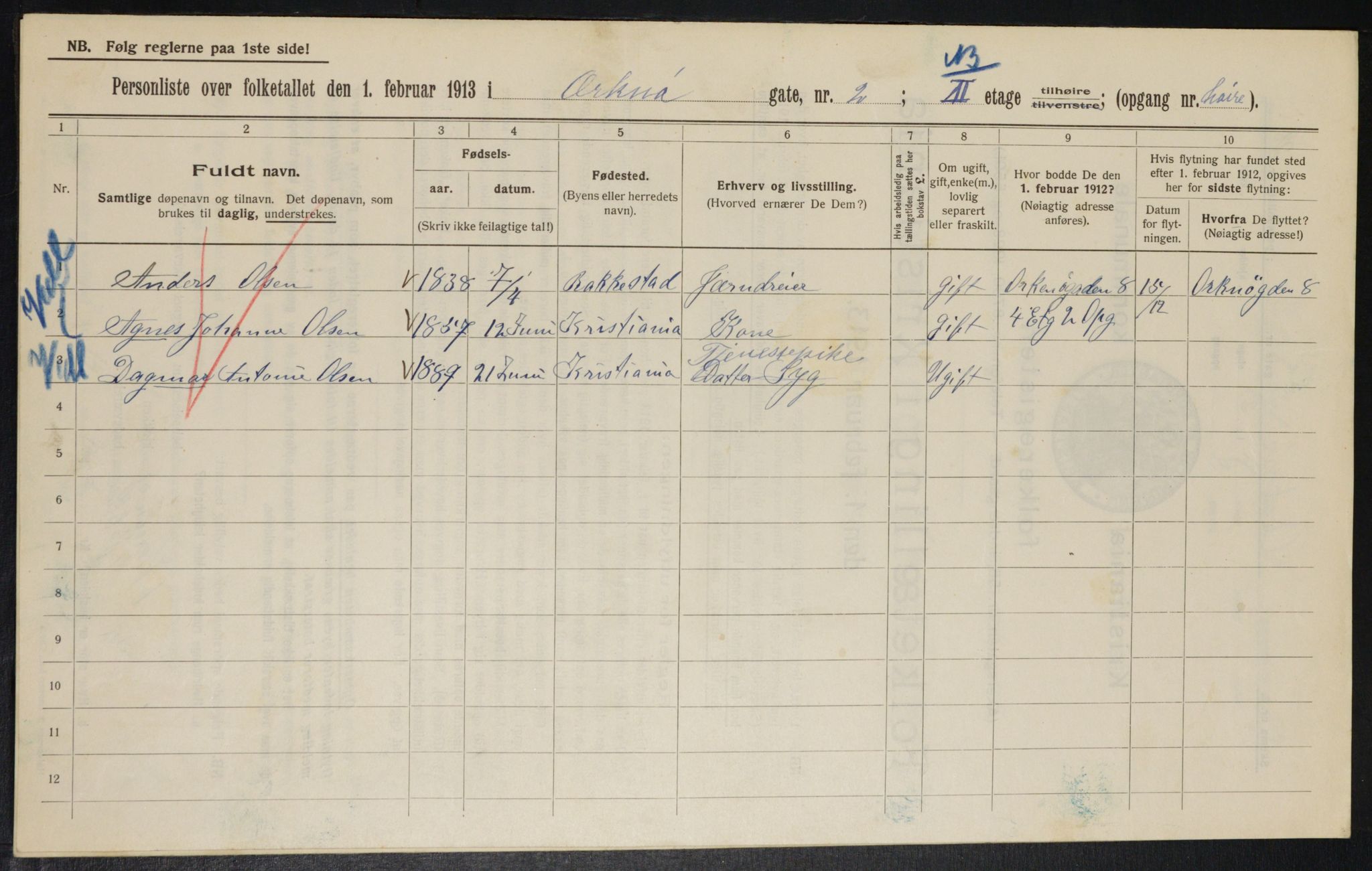 OBA, Kommunal folketelling 1.2.1914 for Kristiania, 1914, s. 75957