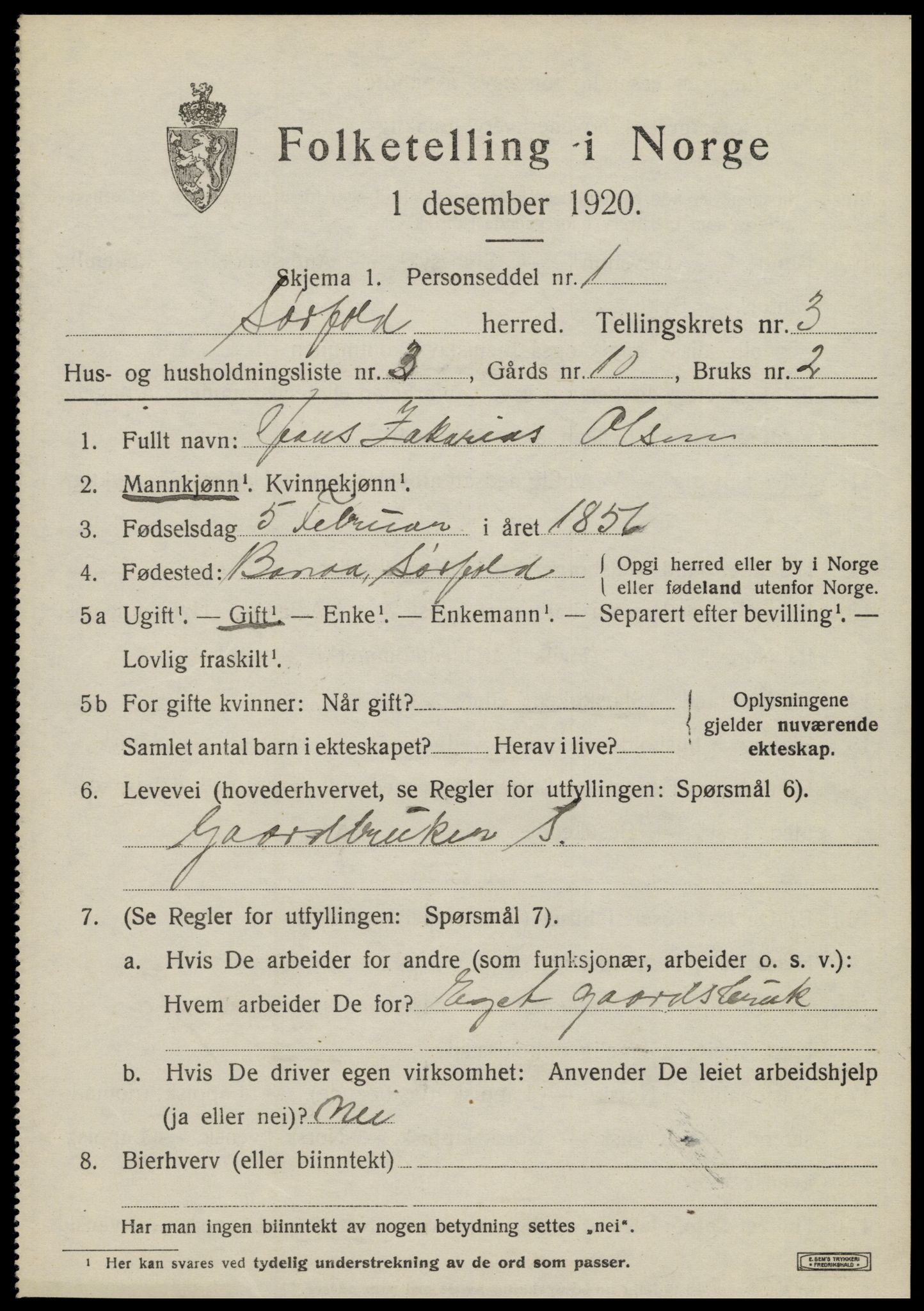 SAT, Folketelling 1920 for 1845 Sørfold herred, 1920, s. 1935