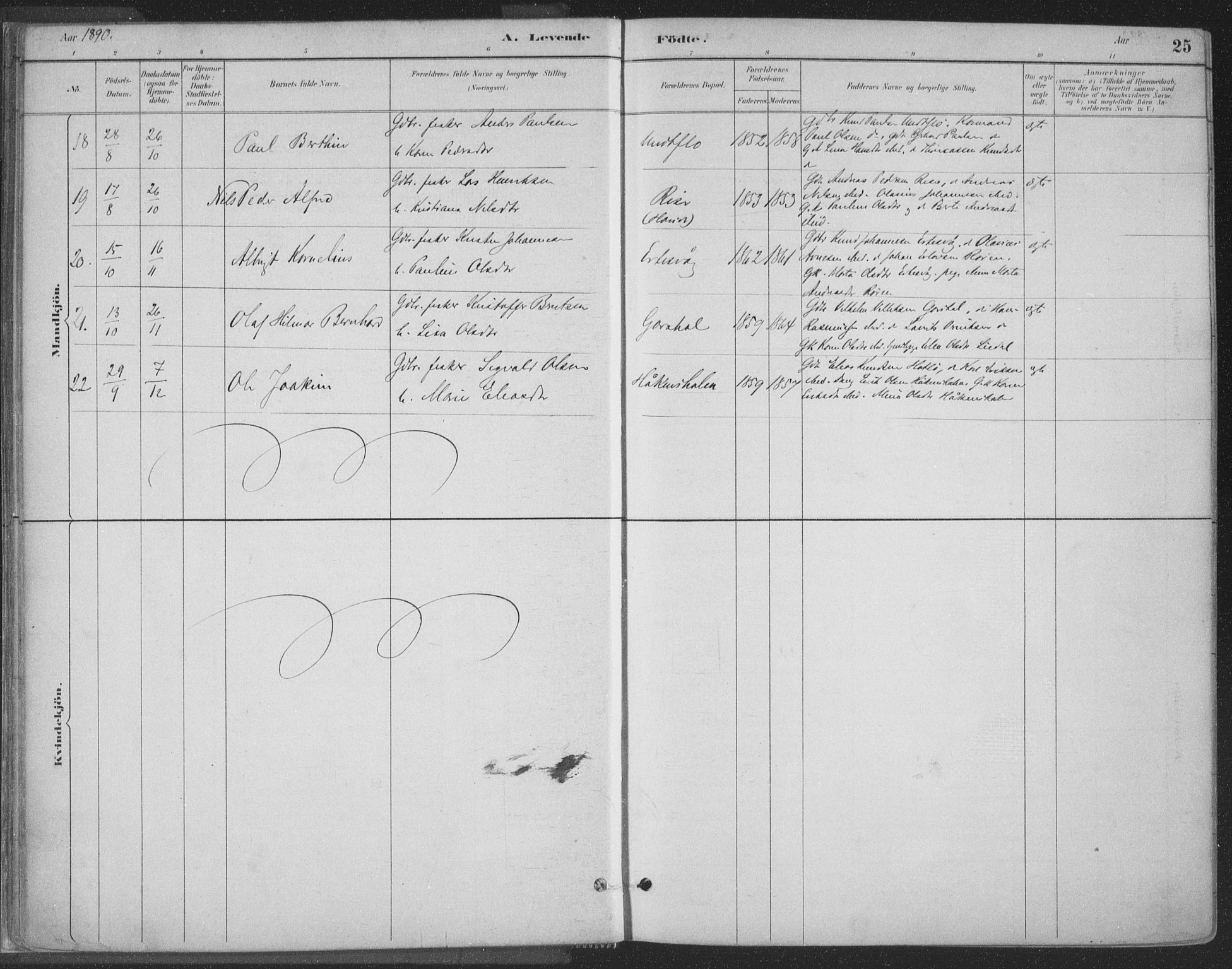 Ministerialprotokoller, klokkerbøker og fødselsregistre - Møre og Romsdal, AV/SAT-A-1454/509/L0106: Ministerialbok nr. 509A04, 1883-1922, s. 25