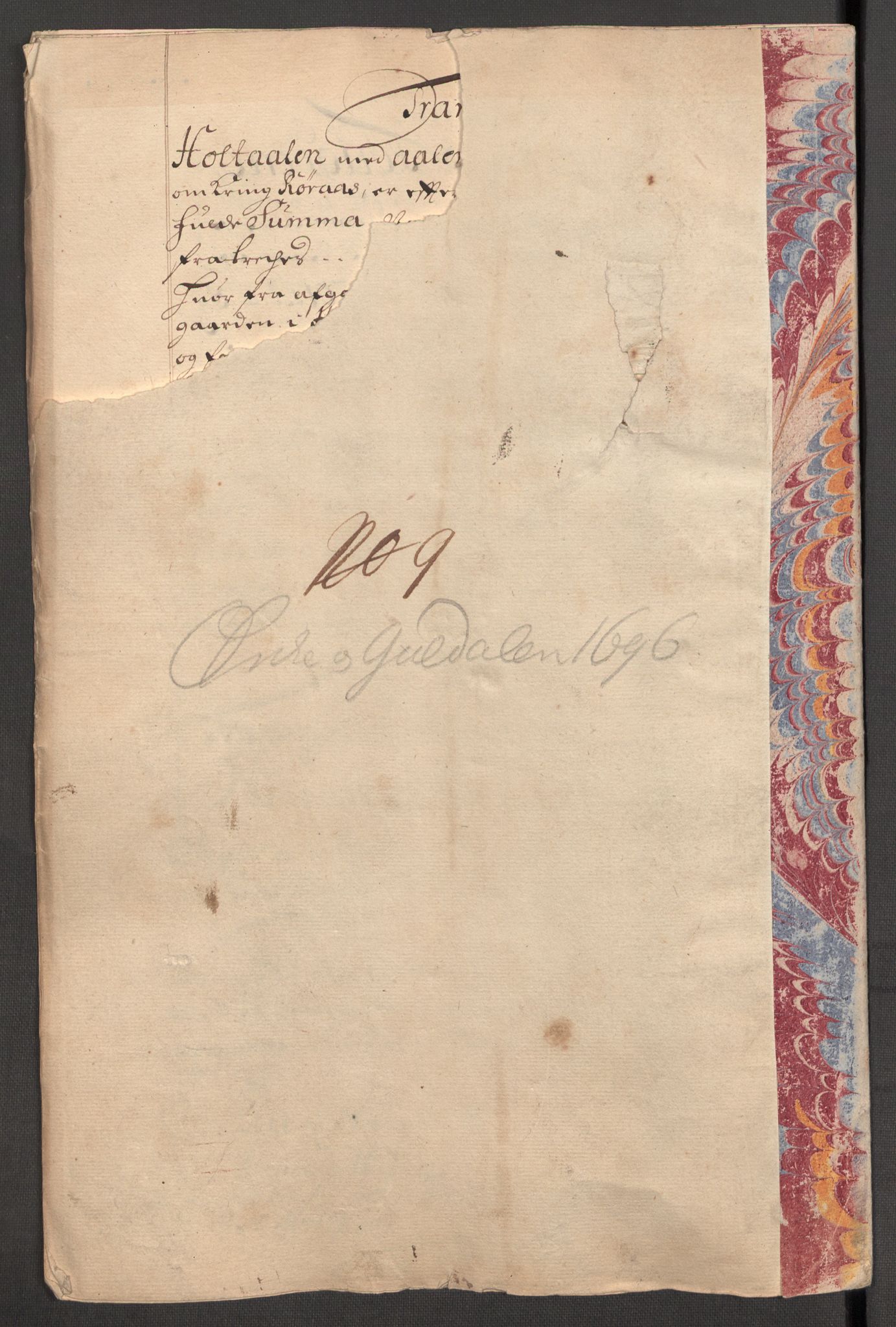 Rentekammeret inntil 1814, Reviderte regnskaper, Fogderegnskap, RA/EA-4092/R60/L3946: Fogderegnskap Orkdal og Gauldal, 1696, s. 242