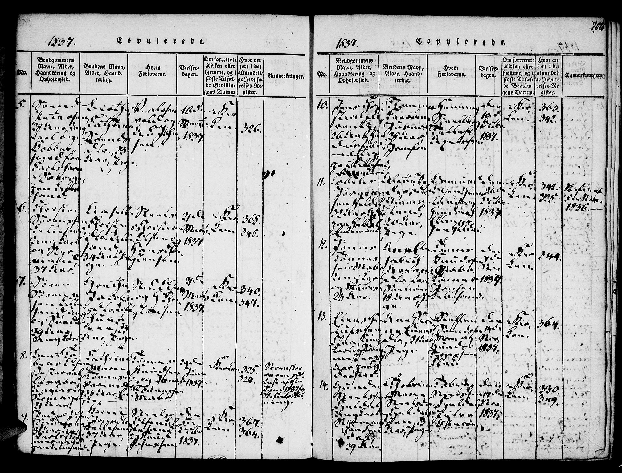 Vestre Moland sokneprestkontor, SAK/1111-0046/F/Fa/Fab/L0003: Ministerialbok nr. A 3, 1816-1843, s. 206