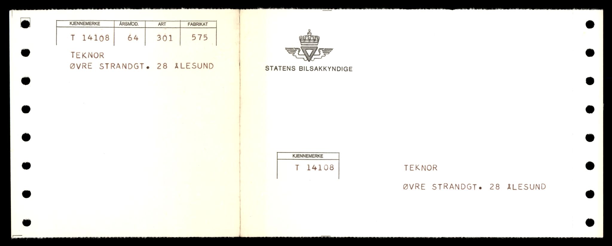 Møre og Romsdal vegkontor - Ålesund trafikkstasjon, AV/SAT-A-4099/F/Fe/L0043: Registreringskort for kjøretøy T 14080 - T 14204, 1927-1998, s. 695