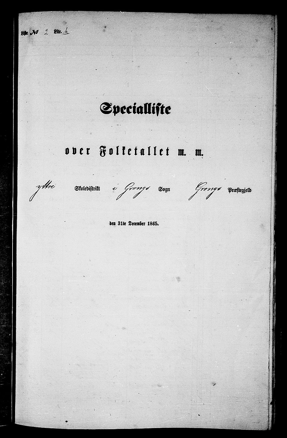 RA, Folketelling 1865 for 1742P Grong prestegjeld, 1865, s. 45