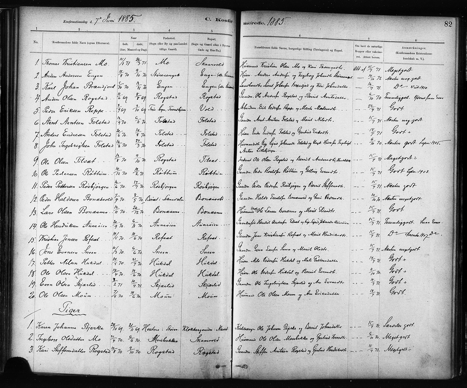 Ministerialprotokoller, klokkerbøker og fødselsregistre - Sør-Trøndelag, SAT/A-1456/687/L1002: Ministerialbok nr. 687A08, 1878-1890, s. 82