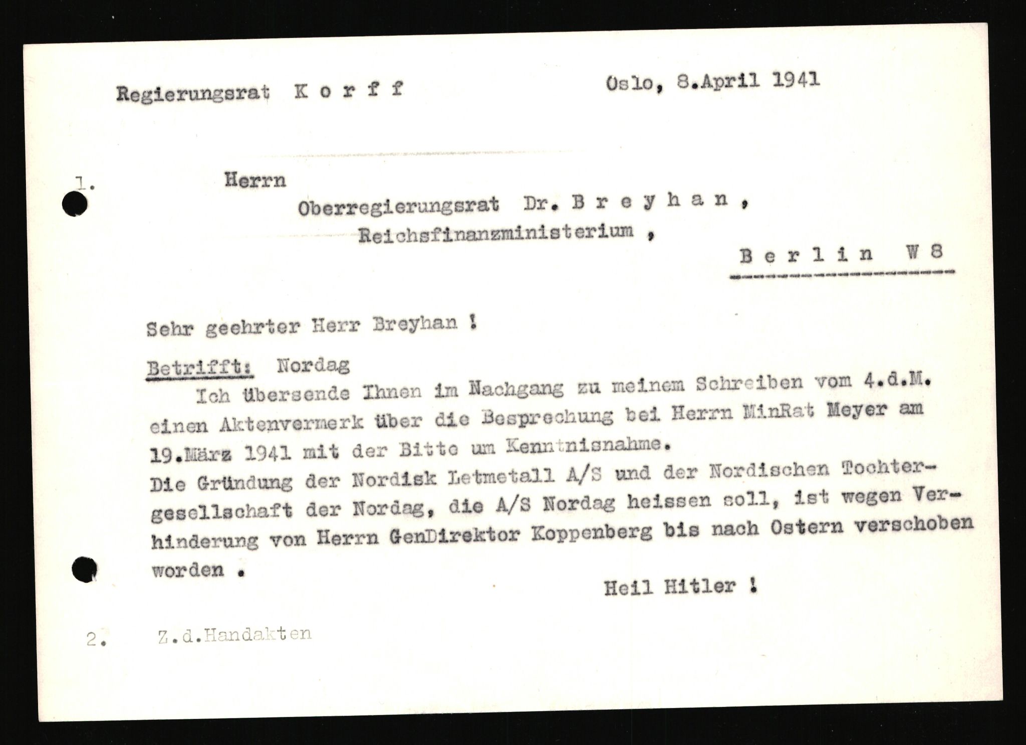 Forsvarets Overkommando. 2 kontor. Arkiv 11.4. Spredte tyske arkivsaker, AV/RA-RAFA-7031/D/Dar/Darb/L0002: Reichskommissariat, 1940-1945, s. 1461