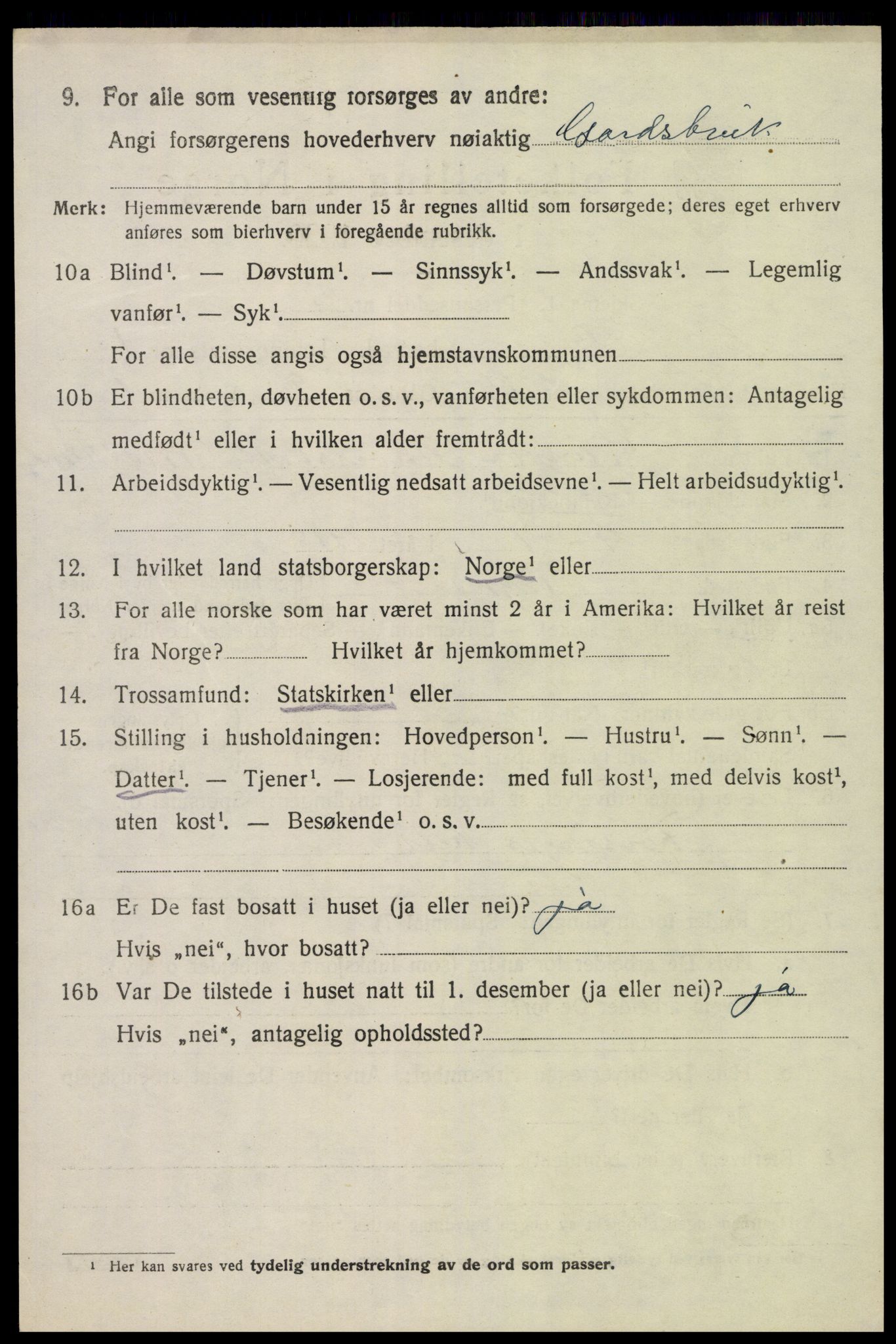 SAK, Folketelling 1920 for 0941 Bykle herred, 1920, s. 576