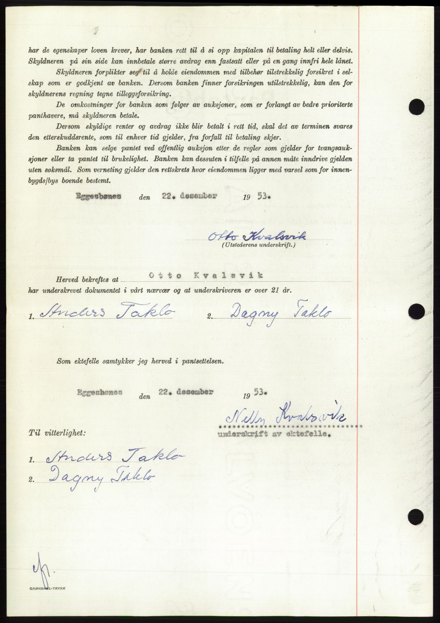Søre Sunnmøre sorenskriveri, AV/SAT-A-4122/1/2/2C/L0124: Pantebok nr. 12B, 1953-1954, Dagboknr: 232/1954
