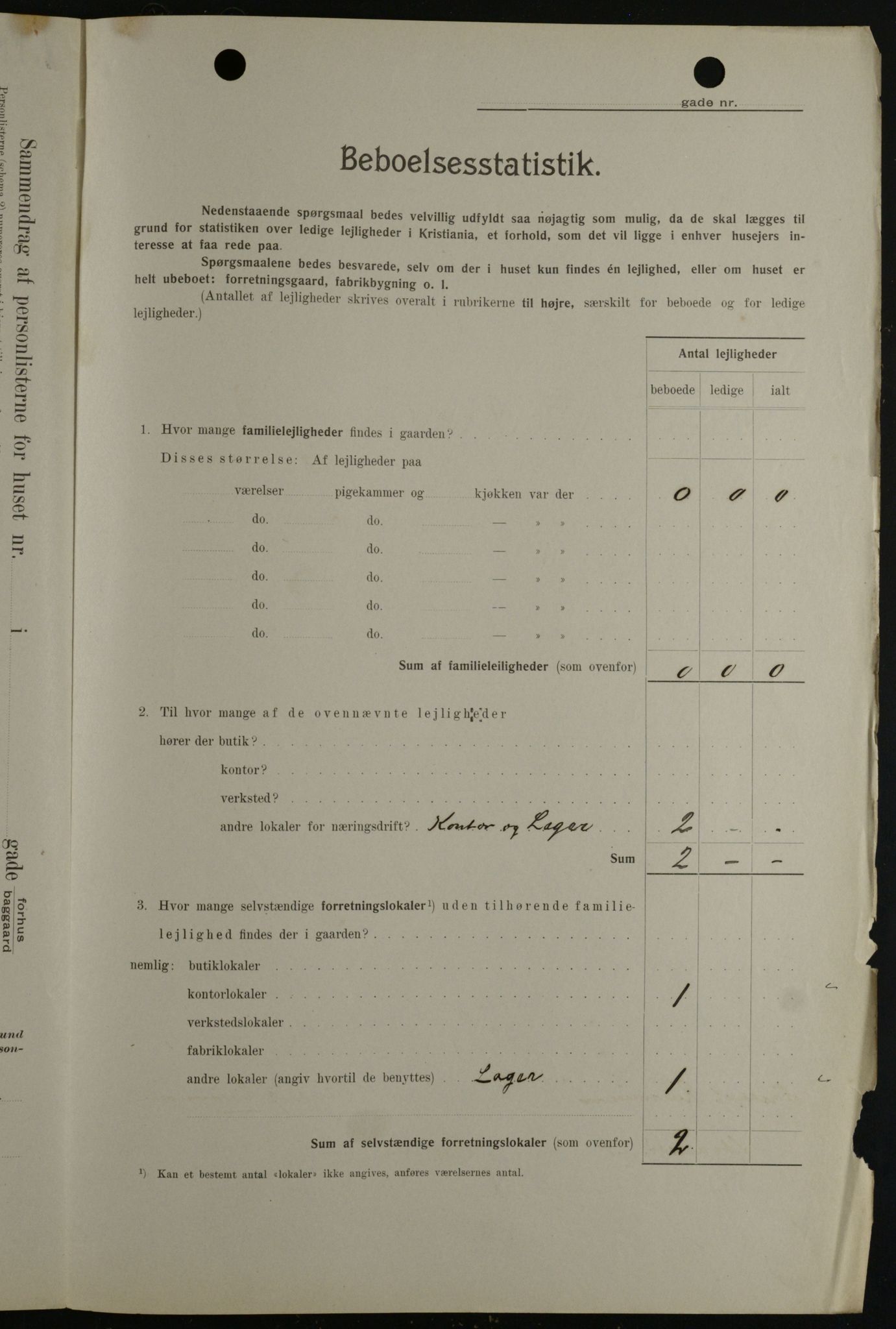 OBA, Kommunal folketelling 1.2.1908 for Kristiania kjøpstad, 1908, s. 91243