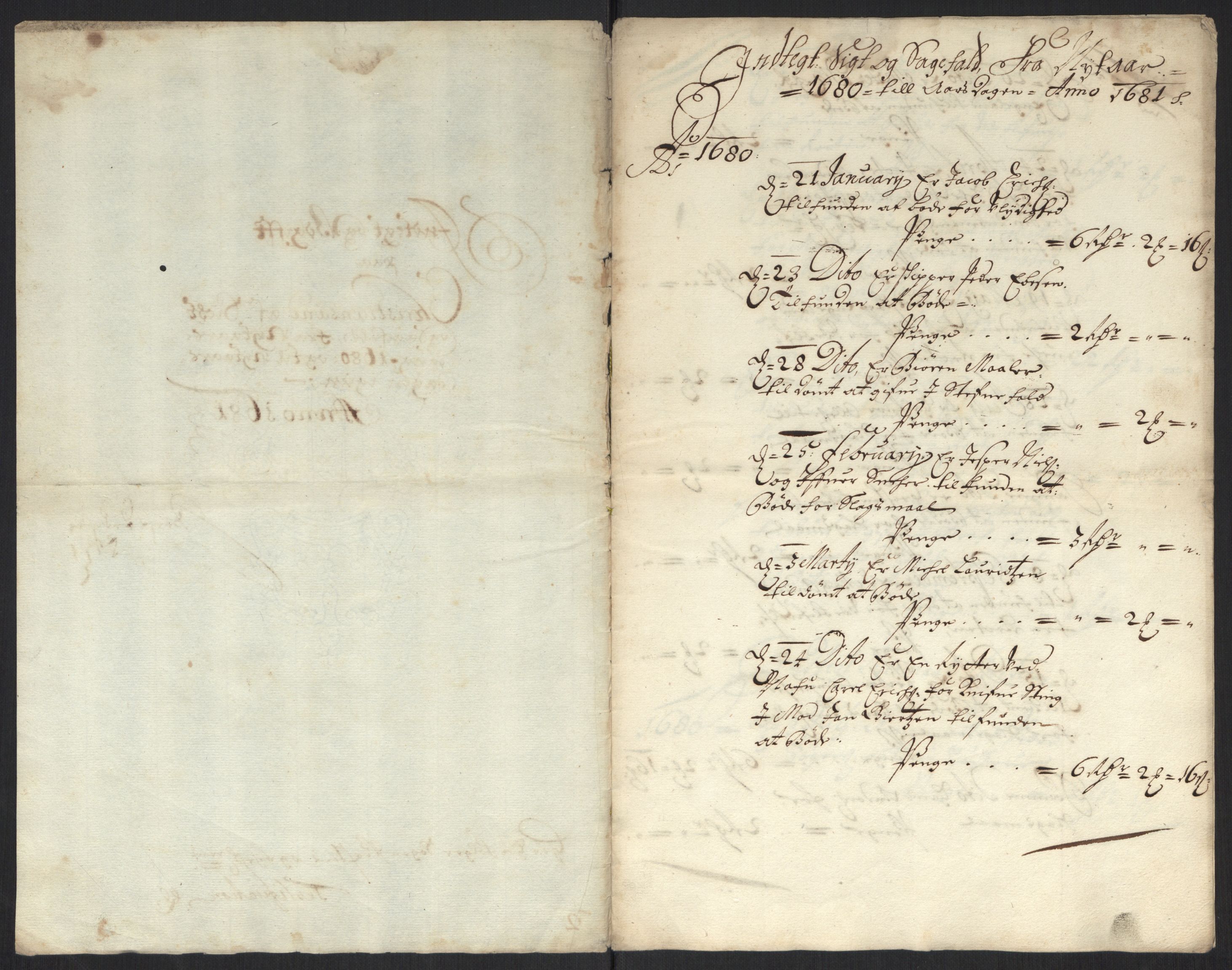 Rentekammeret inntil 1814, Reviderte regnskaper, Byregnskaper, AV/RA-EA-4066/R/Rm/L0284: [M17] Sikt og sakefall, 1658-1680, s. 93