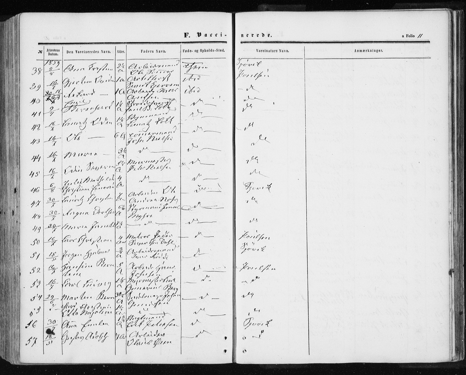 Ministerialprotokoller, klokkerbøker og fødselsregistre - Sør-Trøndelag, SAT/A-1456/601/L0053: Ministerialbok nr. 601A21, 1857-1865, s. 11