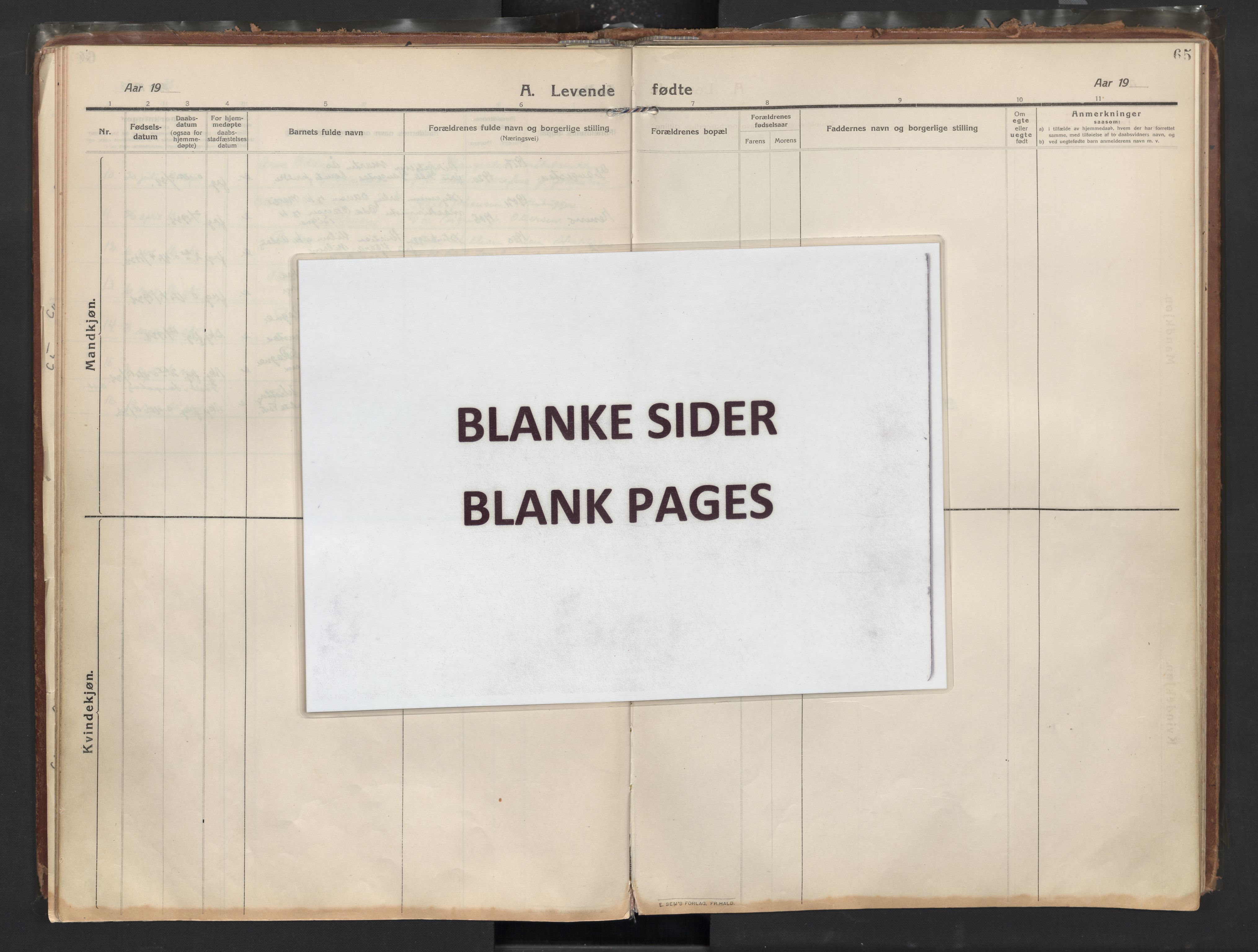 Skjeberg prestekontor Kirkebøker, AV/SAO-A-10923/F/Fb/L0003: Ministerialbok nr. II 3, 1911-1938, s. 65