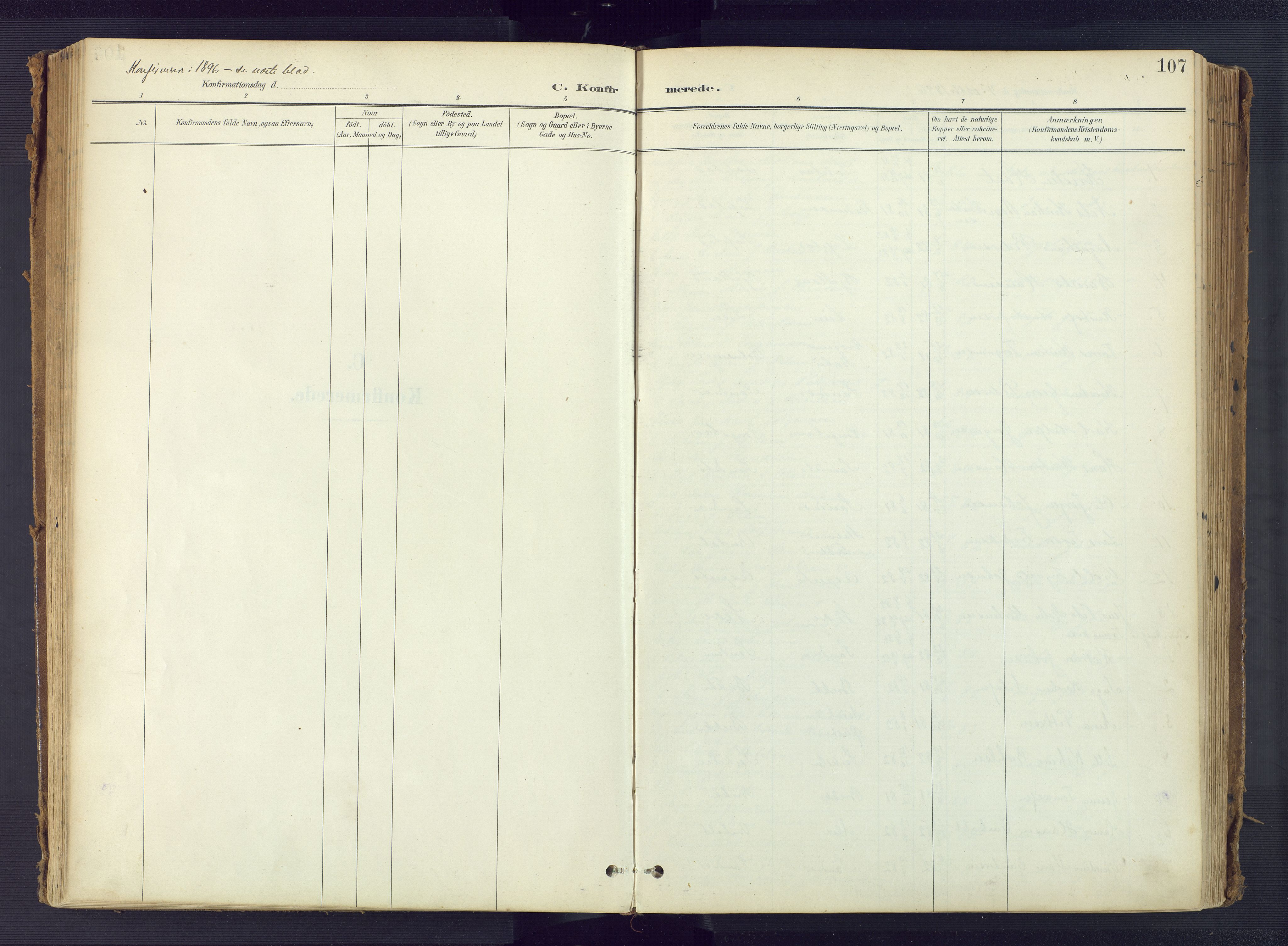 Tromøy sokneprestkontor, AV/SAK-1111-0041/F/Fa/L0010: Ministerialbok nr. A 10, 1896-1912, s. 107