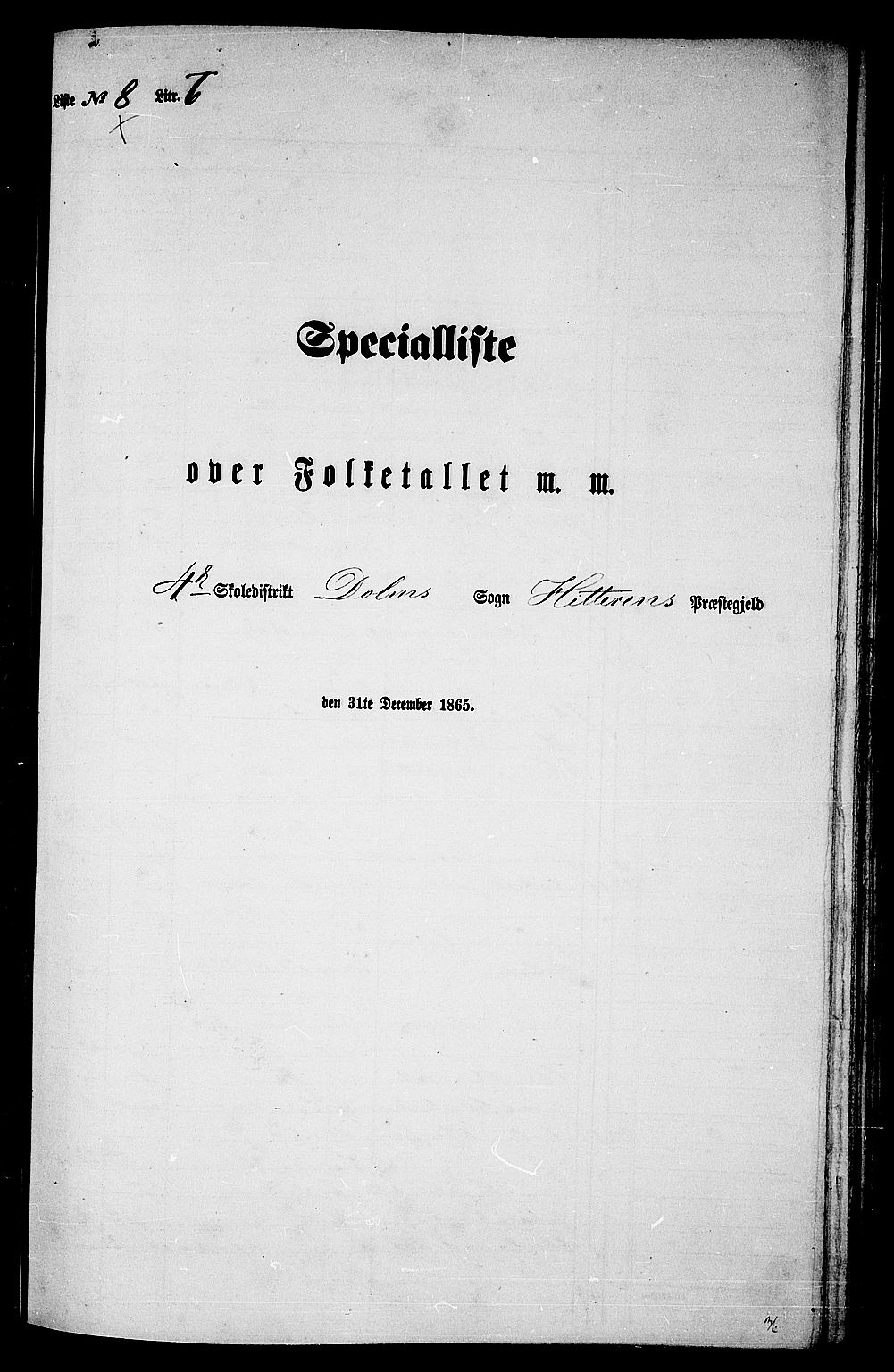 RA, Folketelling 1865 for 1617P Hitra prestegjeld, 1865, s. 146