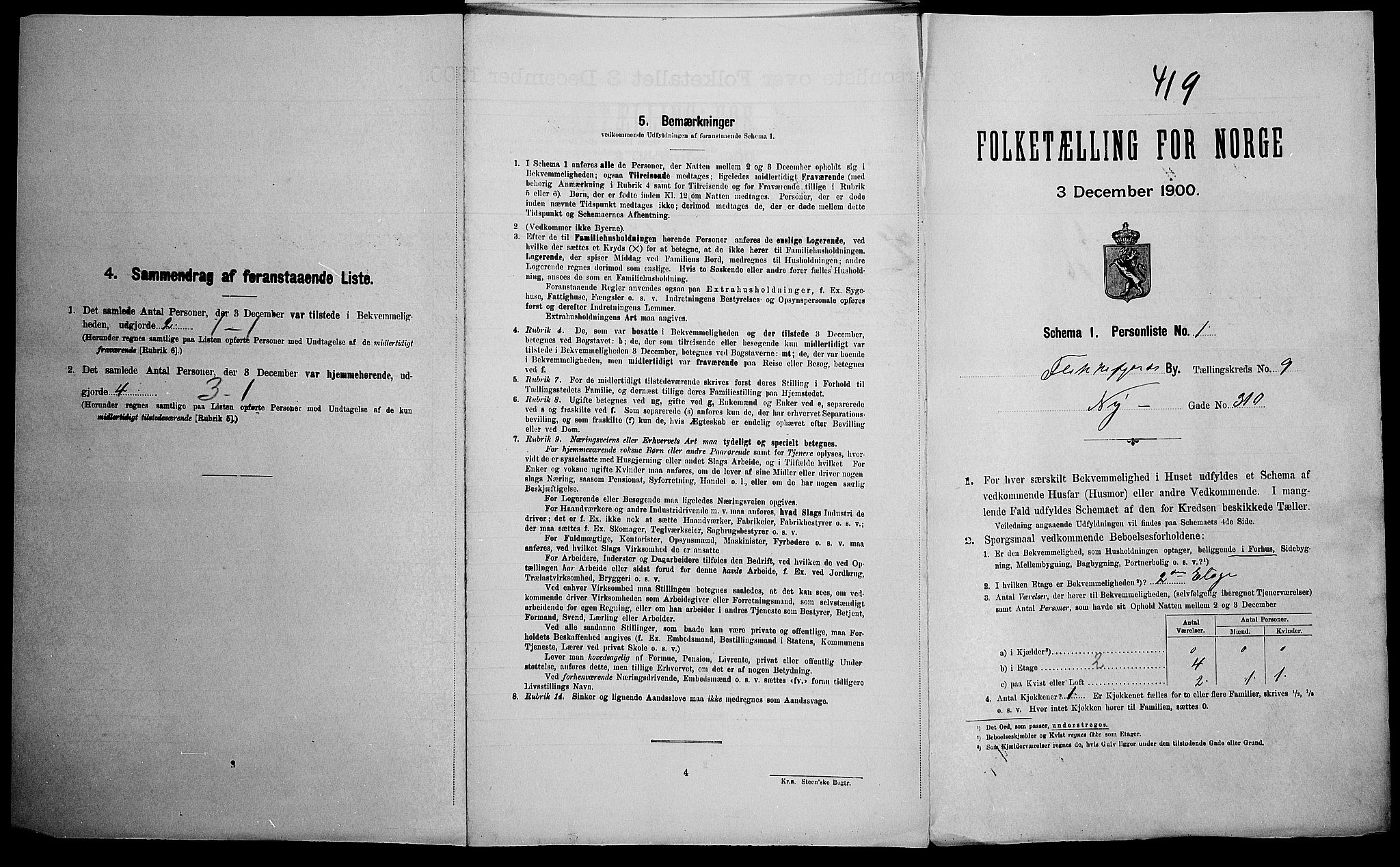 SAK, Folketelling 1900 for 1004 Flekkefjord kjøpstad, 1900, s. 965
