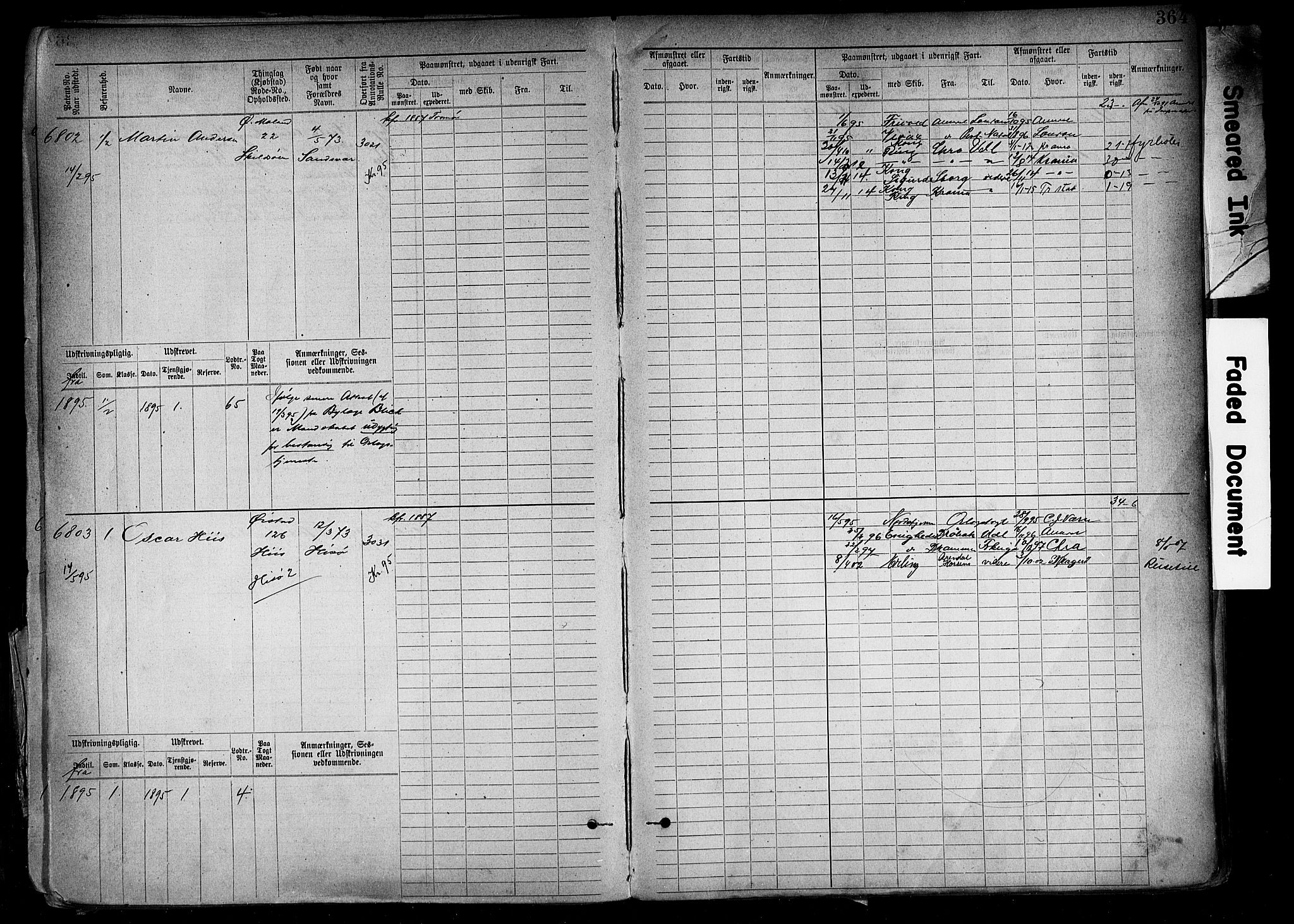 Arendal mønstringskrets, AV/SAK-2031-0012/F/Fb/L0018: Hovedrulle A nr 6077-6849, S-16, 1892-1894, s. 366