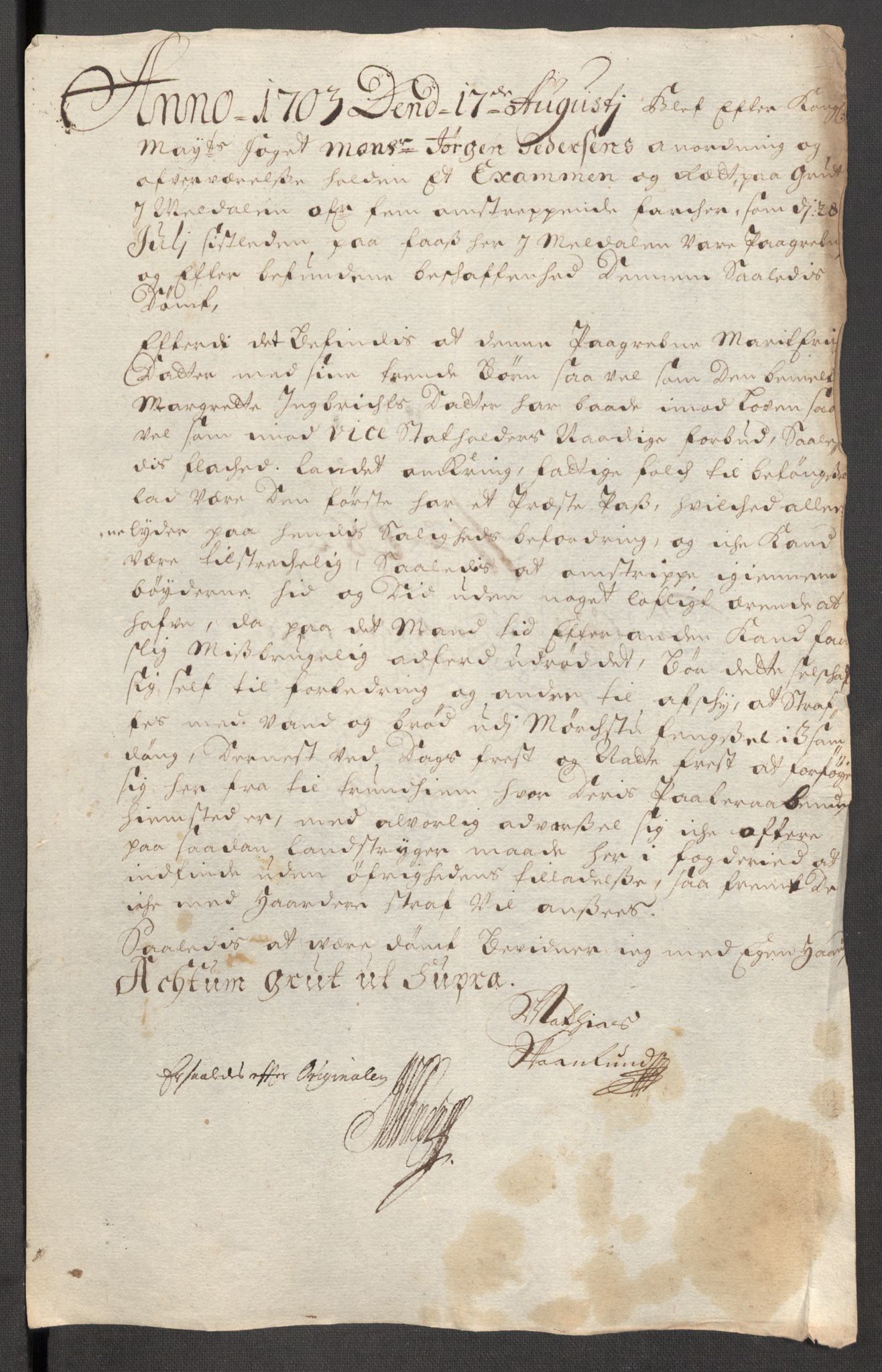 Rentekammeret inntil 1814, Reviderte regnskaper, Fogderegnskap, RA/EA-4092/R60/L3953: Fogderegnskap Orkdal og Gauldal, 1703, s. 228