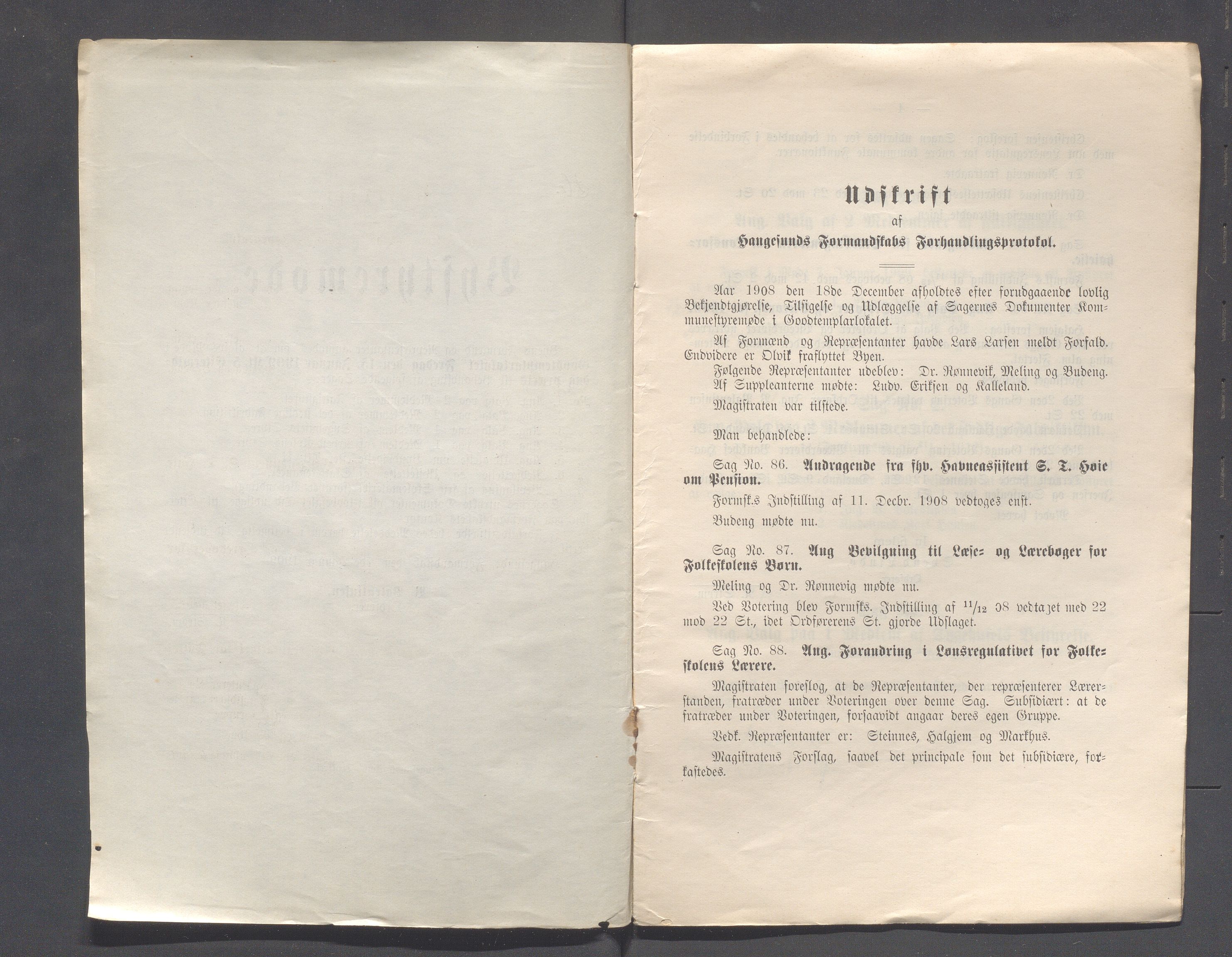 Haugesund kommune - Formannskapet og Bystyret, IKAR/A-740/A/Abb/L0002: Bystyreforhandlinger, 1908-1917, s. 197