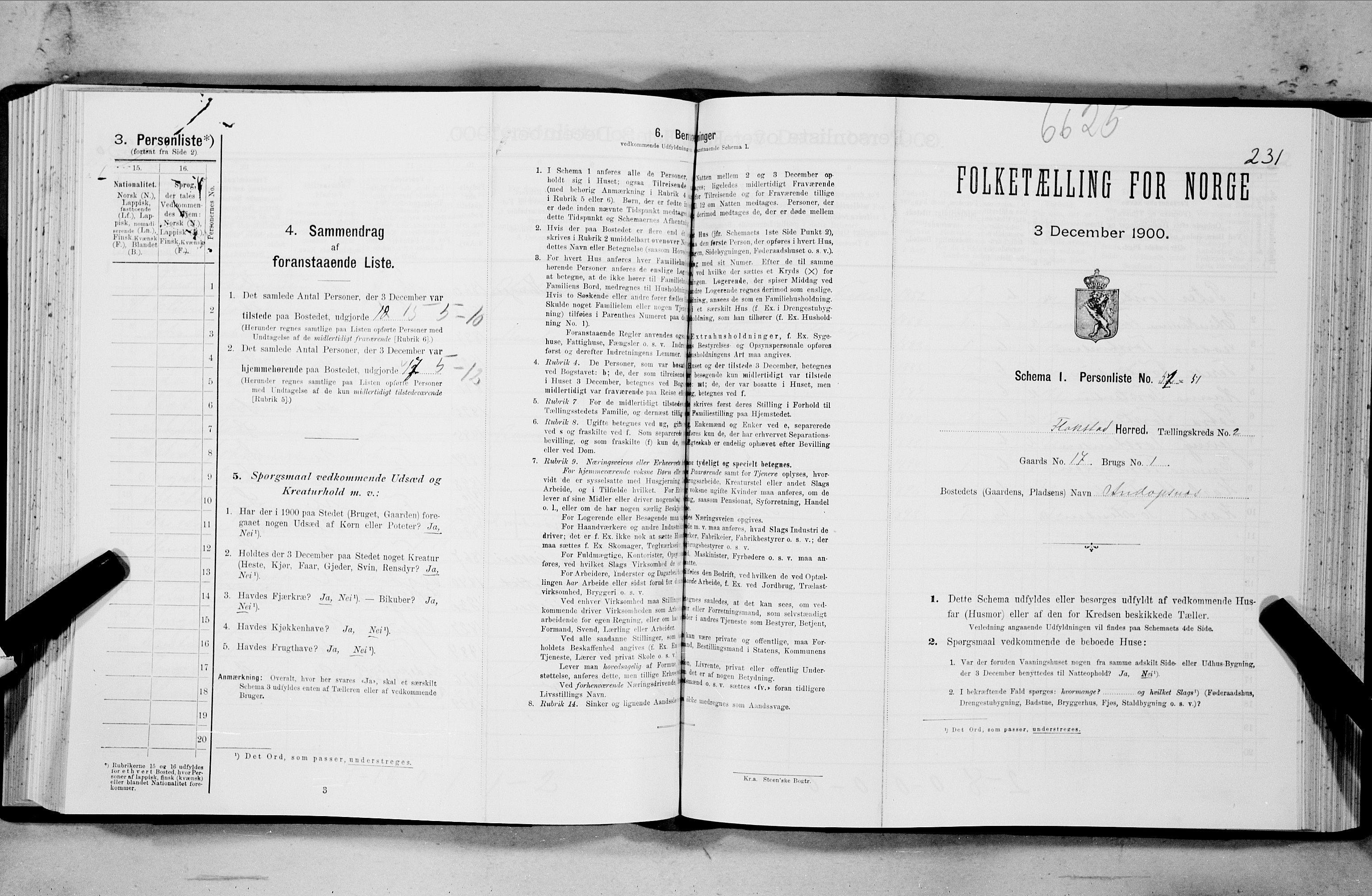 SAT, Folketelling 1900 for 1859 Flakstad herred, 1900, s. 250
