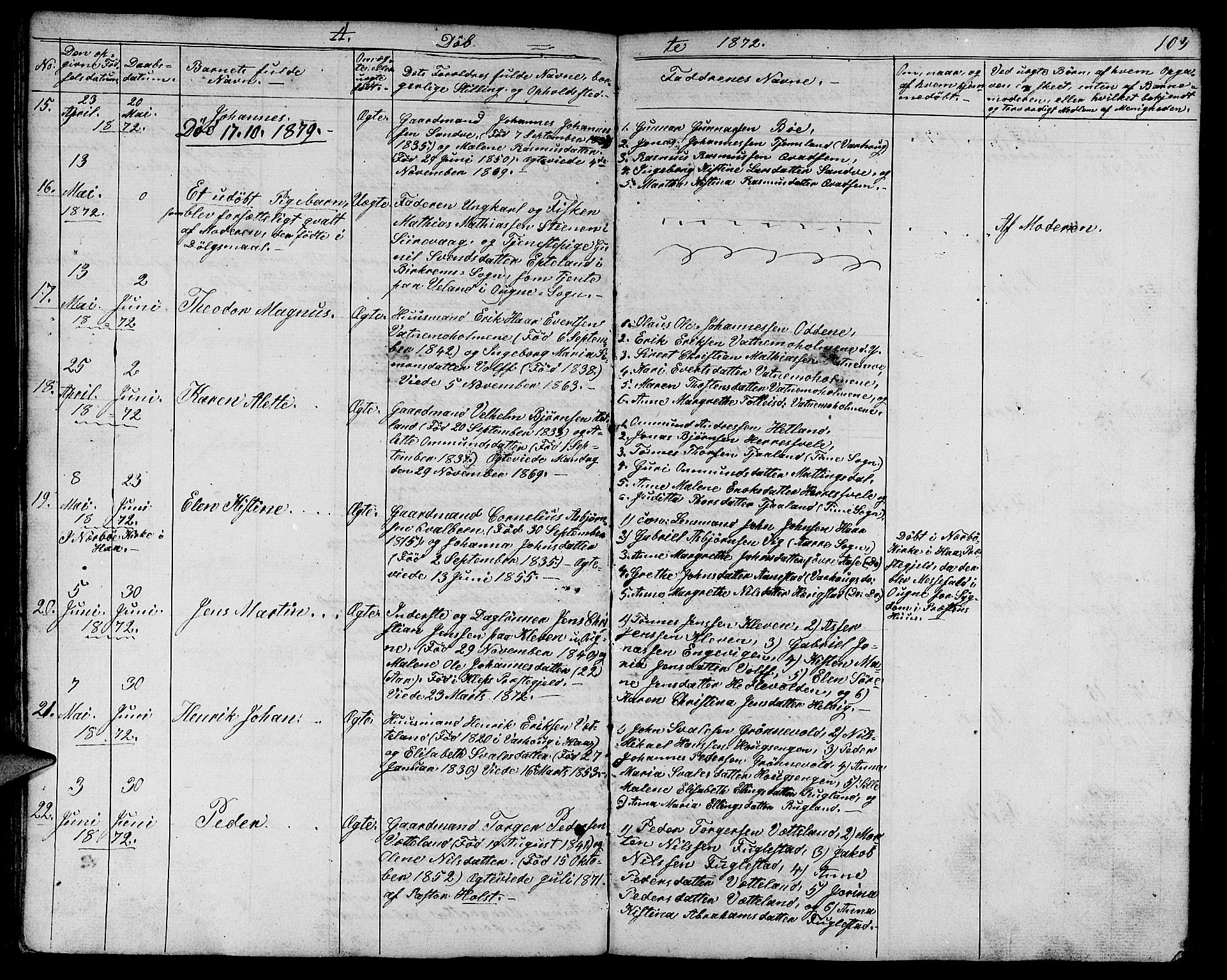 Eigersund sokneprestkontor, AV/SAST-A-101807/S09/L0003: Klokkerbok nr. B 3, 1846-1875, s. 103