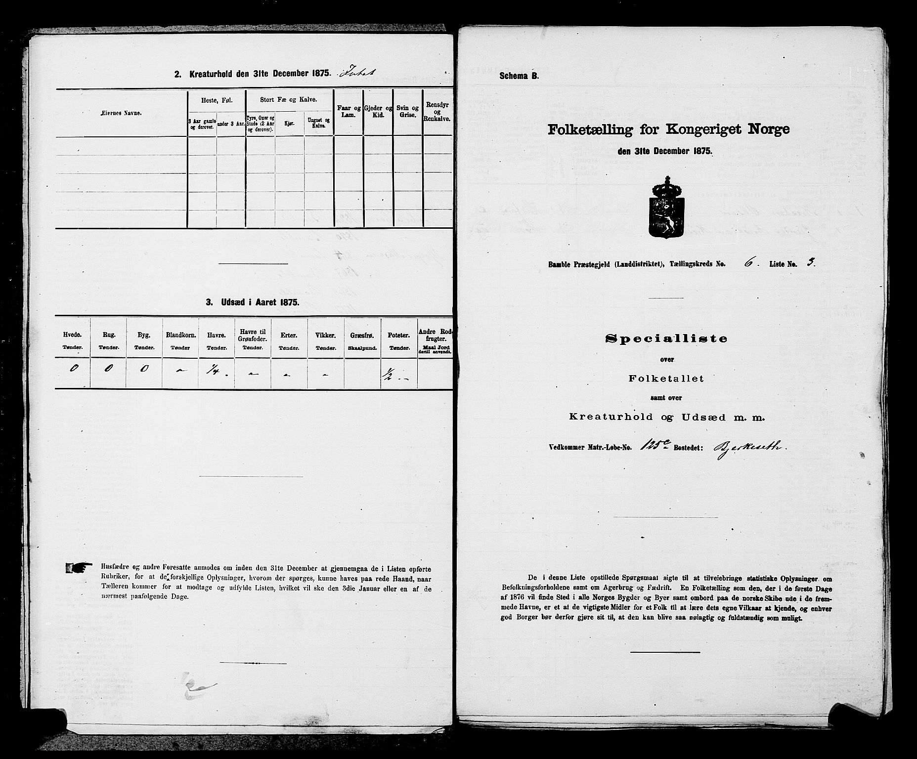 SAKO, Folketelling 1875 for 0814L Bamble prestegjeld, Bamble sokn, 1875, s. 865