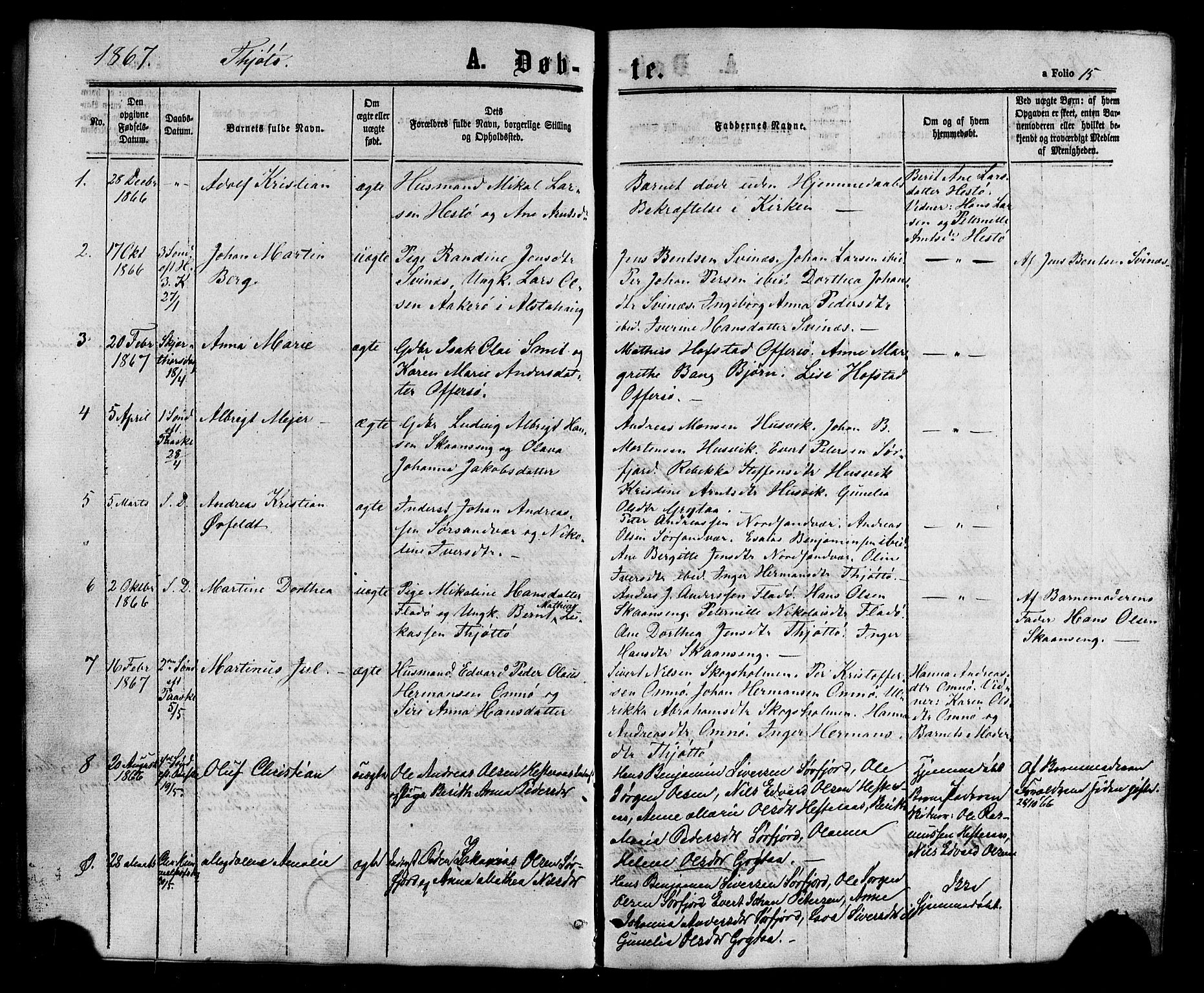 Ministerialprotokoller, klokkerbøker og fødselsregistre - Nordland, AV/SAT-A-1459/817/L0262: Ministerialbok nr. 817A03/ 1, 1862-1877, s. 15