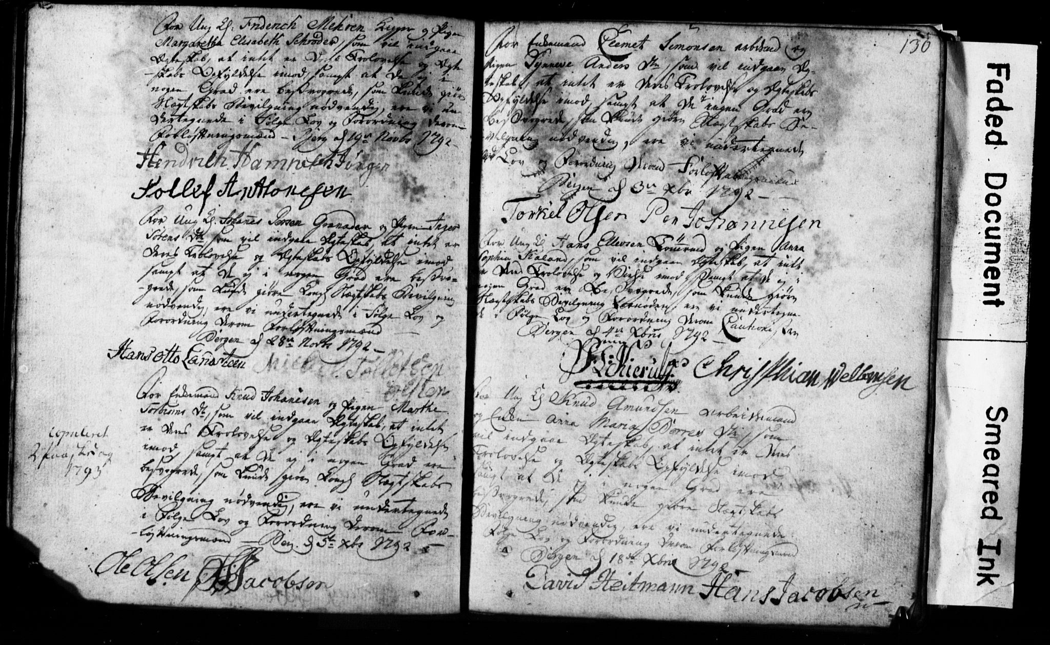 Korskirken sokneprestembete, SAB/A-76101: Forlovererklæringer nr. II.5.1, 1776-1816, s. 130
