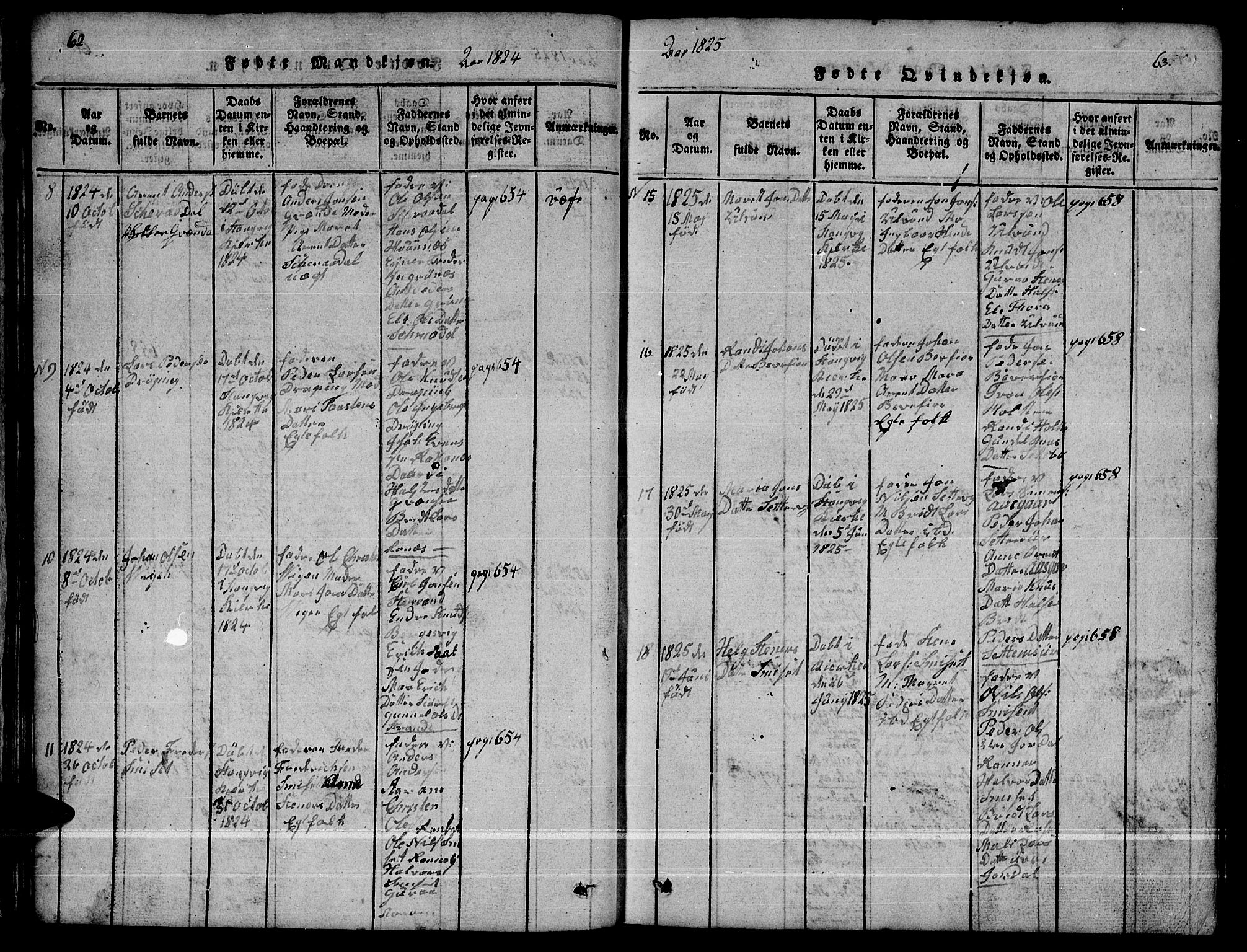 Ministerialprotokoller, klokkerbøker og fødselsregistre - Møre og Romsdal, AV/SAT-A-1454/592/L1031: Klokkerbok nr. 592C01, 1820-1833, s. 62-63