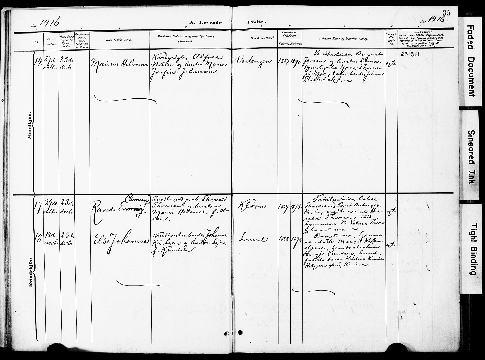 Nittedal prestekontor Kirkebøker, AV/SAO-A-10365a/F/Fa/L0008: Ministerialbok nr. I 8, 1902-1926, s. 35