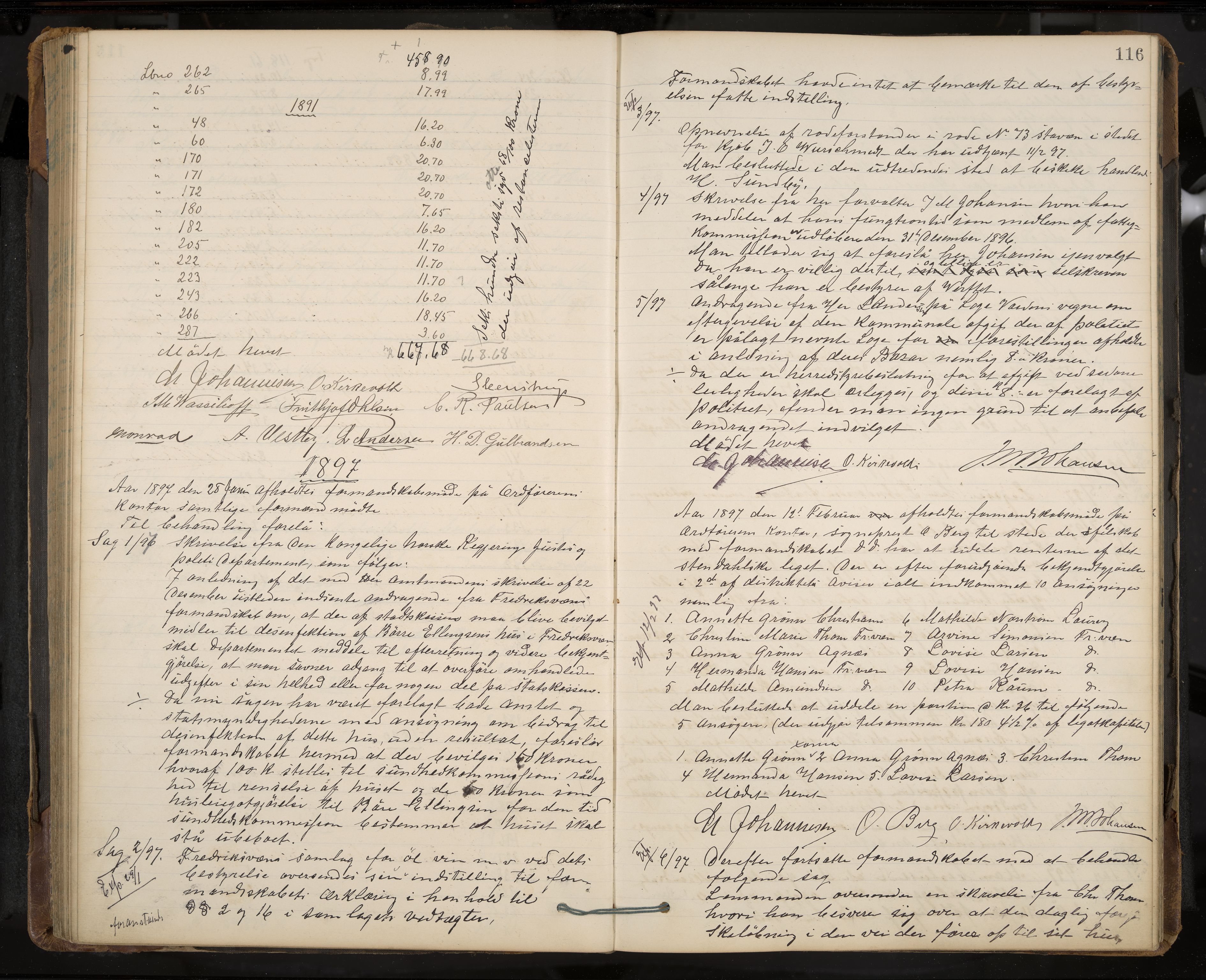 Stavern formannskap og sentraladministrasjon, IKAK/0708021/A/Aa/L0004: Møtebok med register, 1891-1905, s. 116