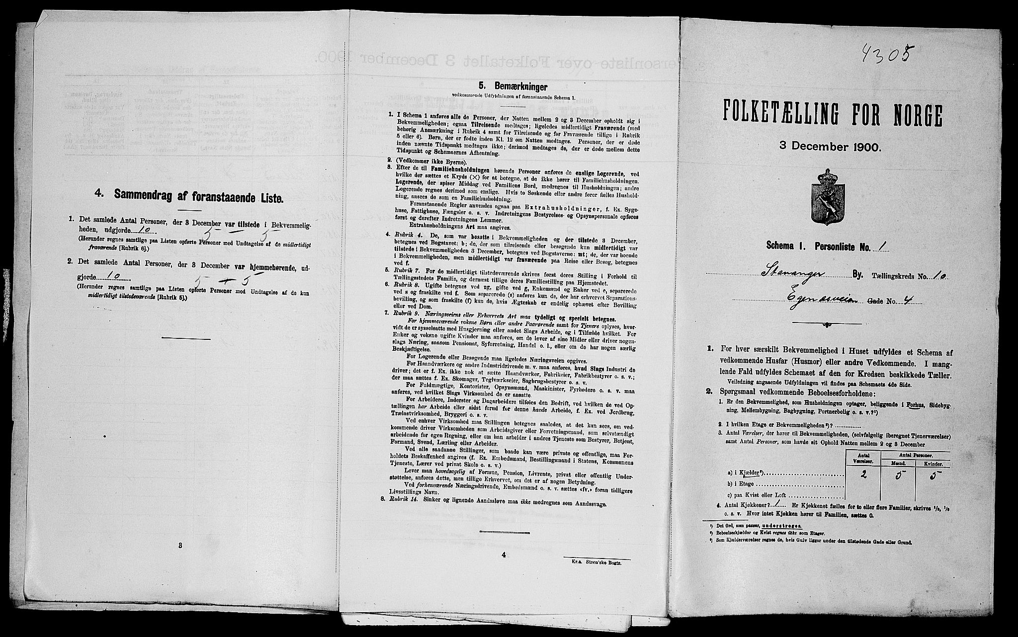 SAST, Folketelling 1900 for 1103 Stavanger kjøpstad, 1900, s. 4432