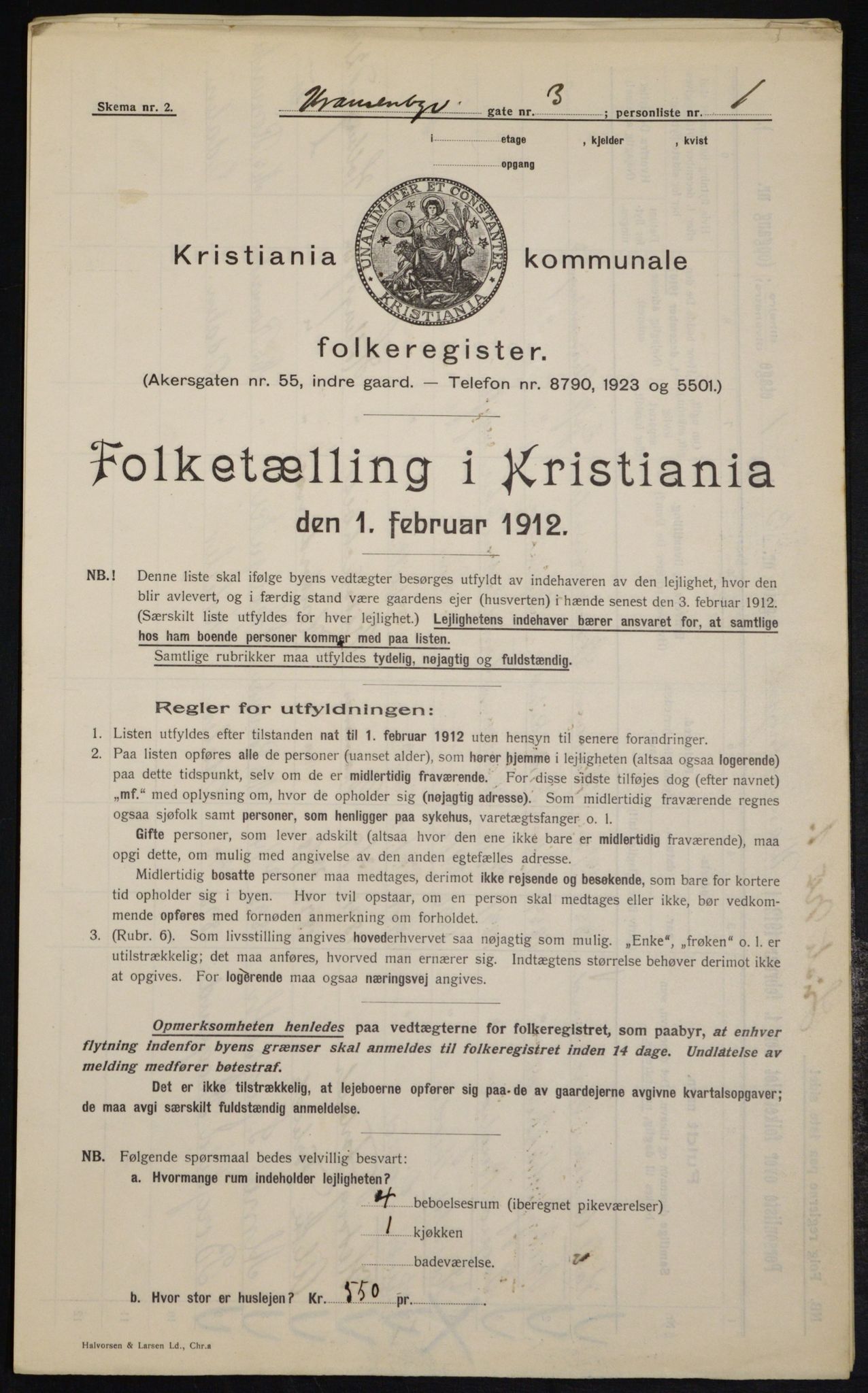 OBA, Kommunal folketelling 1.2.1912 for Kristiania, 1912, s. 120359