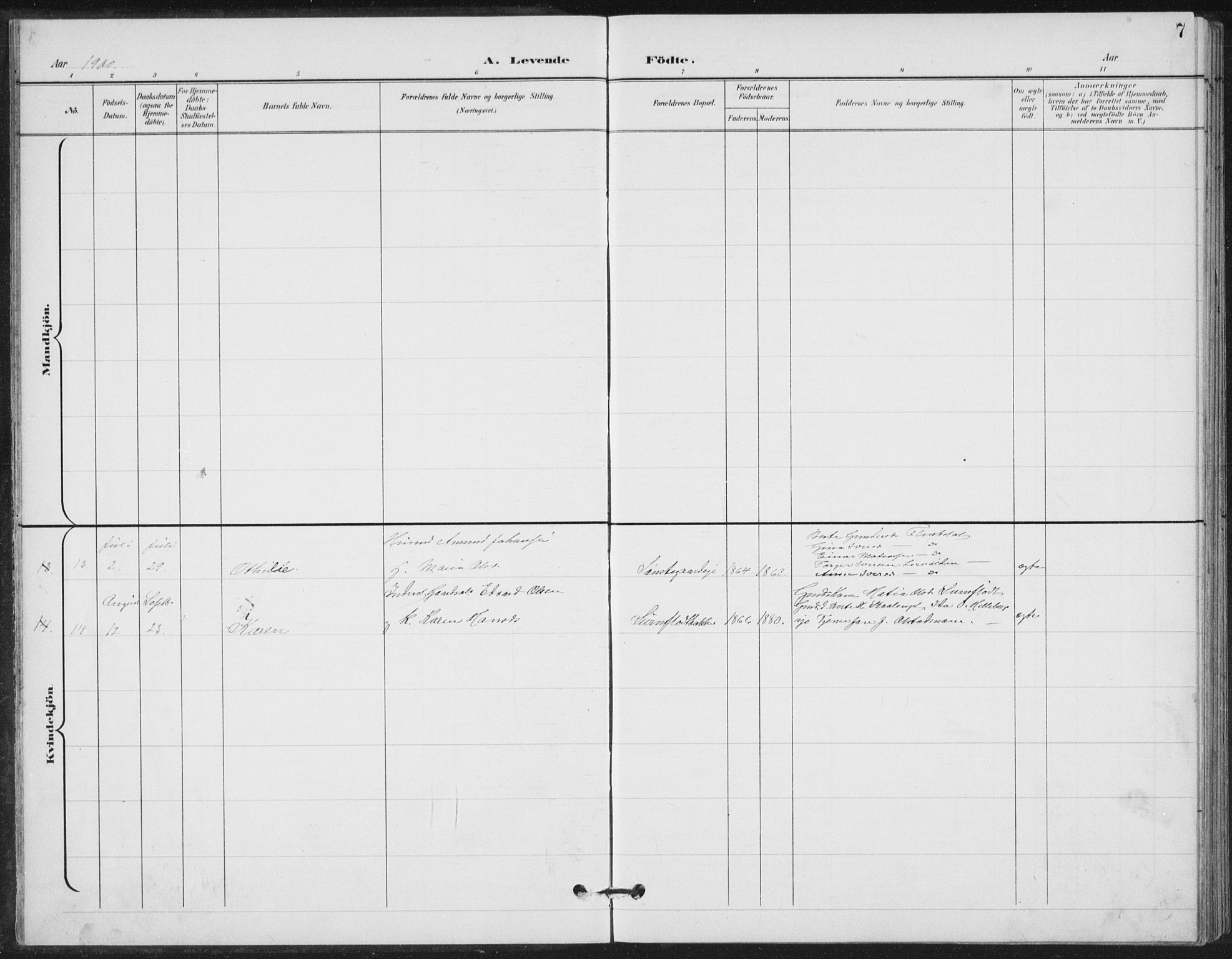 Vestre Gausdal prestekontor, AV/SAH-PREST-094/H/Ha/Hab/L0004: Klokkerbok nr. 4, 1898-1939, s. 7