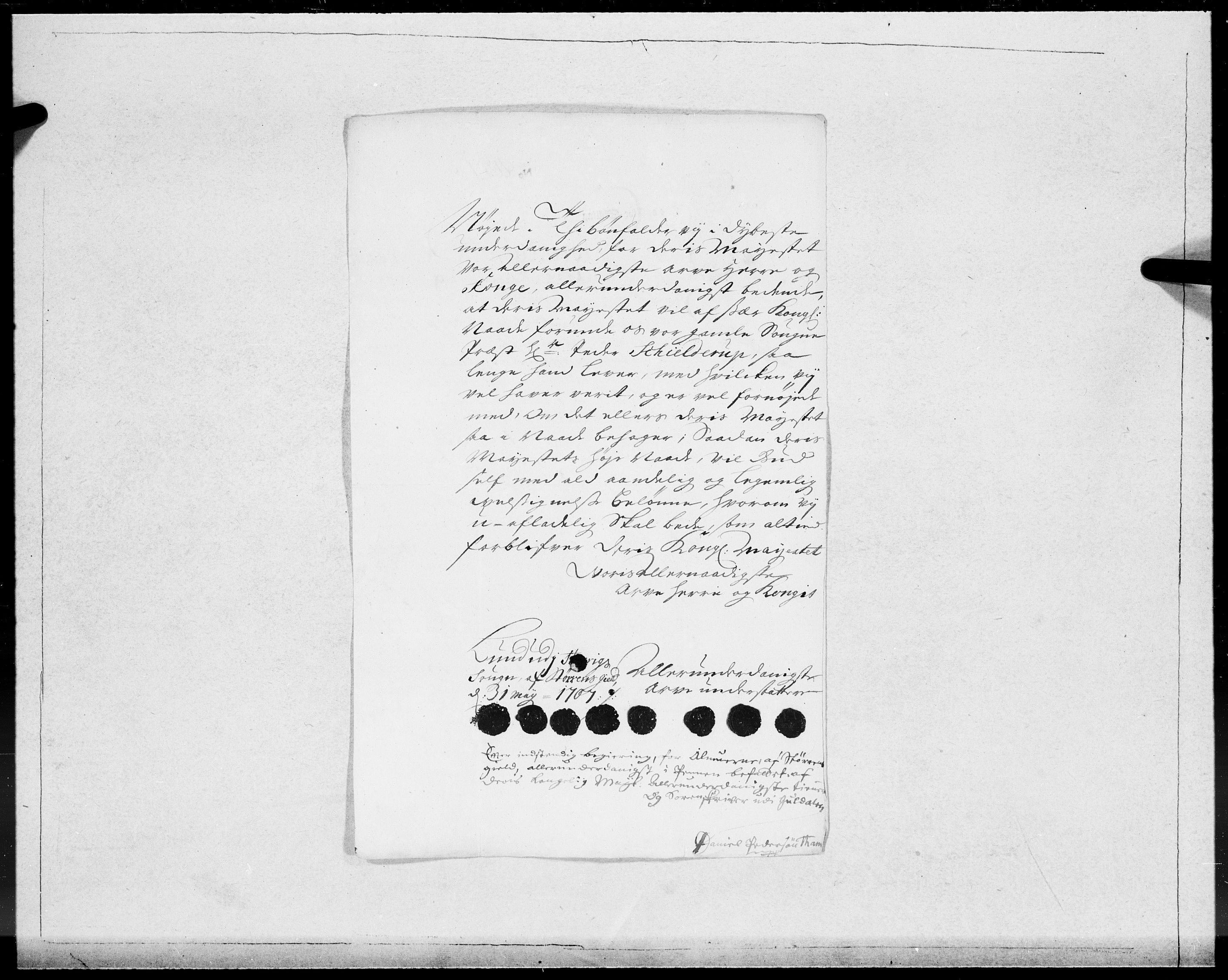Danske Kanselli 1572-1799, AV/RA-EA-3023/F/Fc/Fcc/Fcca/L0064: Norske innlegg 1572-1799, 1707, s. 23