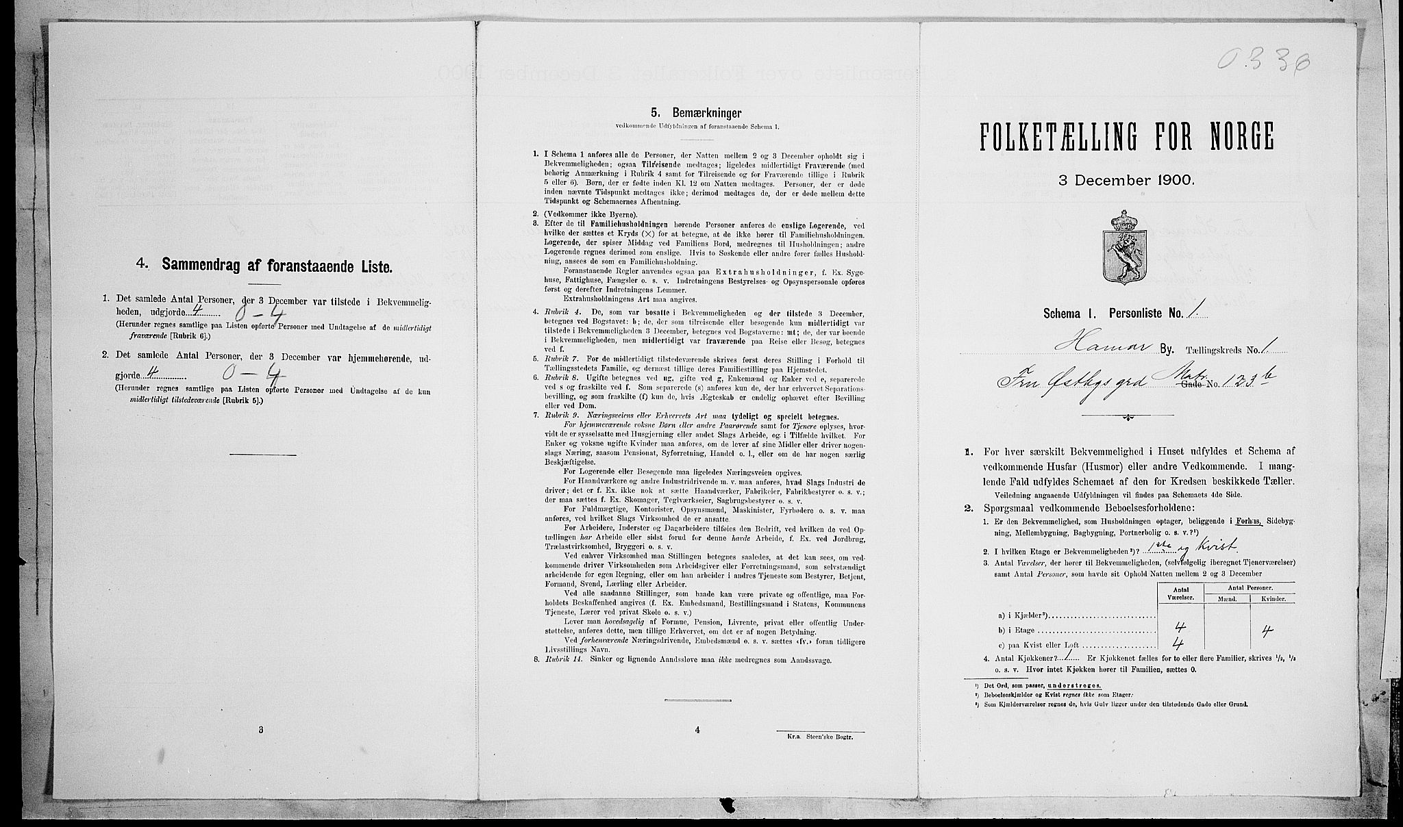SAH, Folketelling 1900 for 0401 Hamar kjøpstad, 1900, s. 201