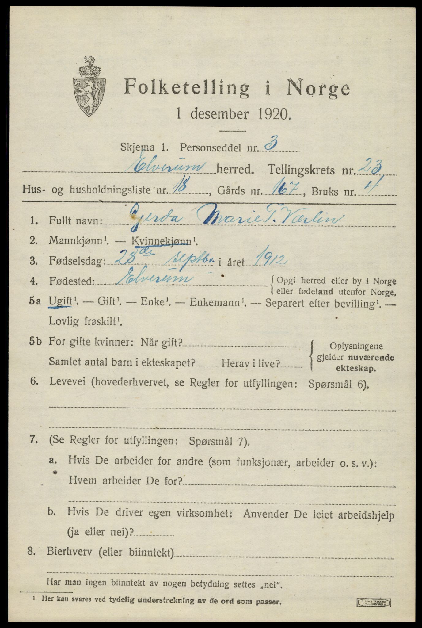 SAH, Folketelling 1920 for 0427 Elverum herred, 1920, s. 25390