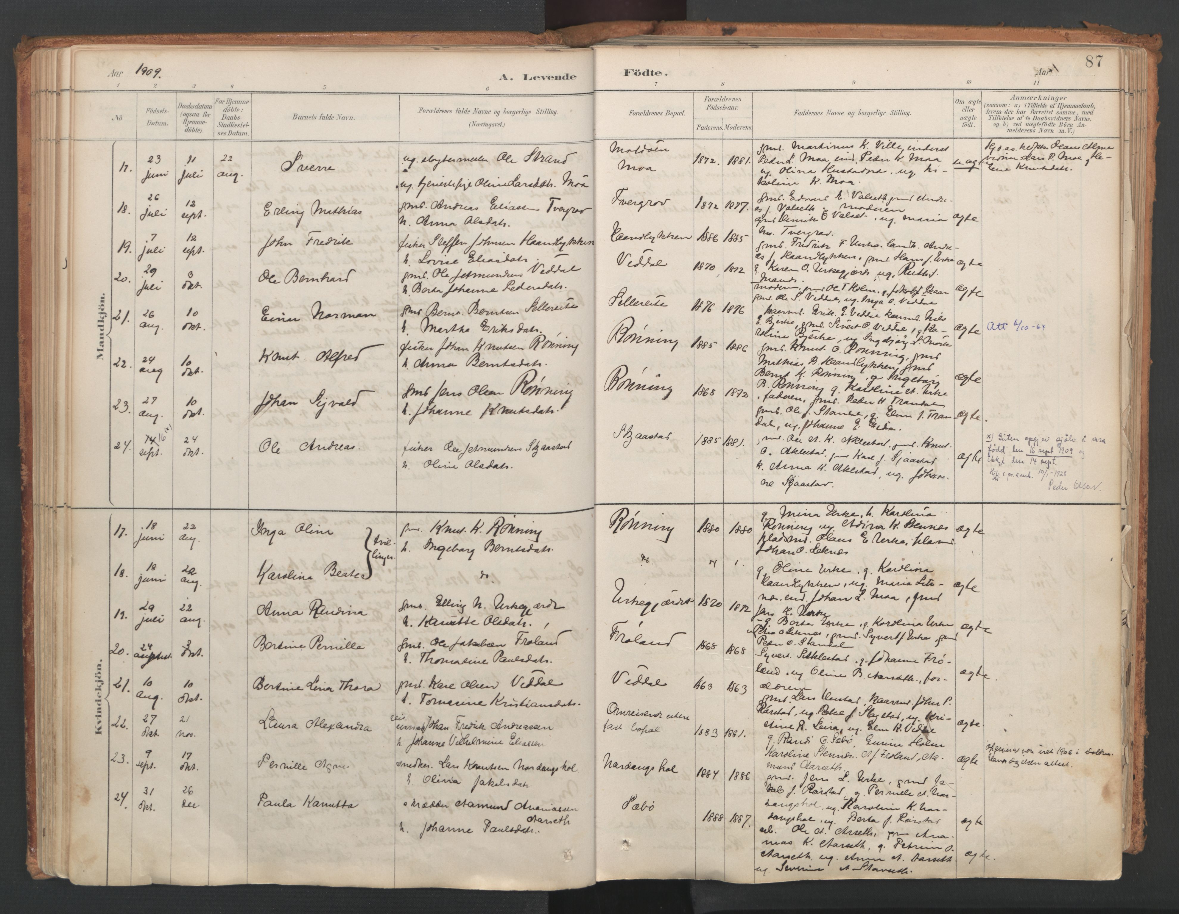 Ministerialprotokoller, klokkerbøker og fødselsregistre - Møre og Romsdal, AV/SAT-A-1454/515/L0211: Ministerialbok nr. 515A07, 1886-1910, s. 87