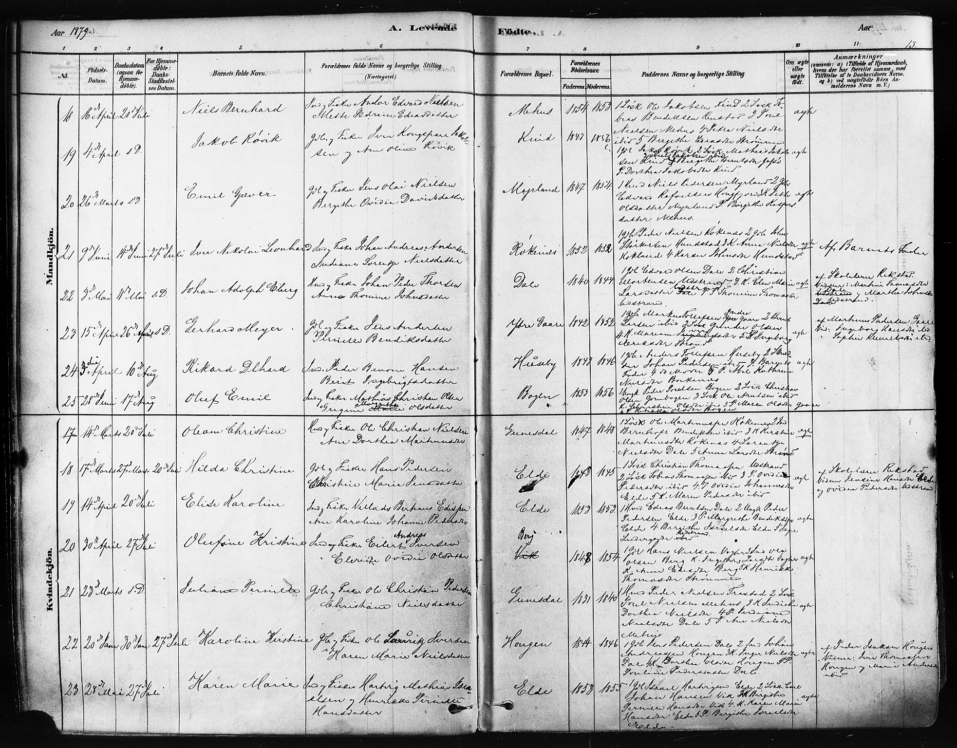 Kvæfjord sokneprestkontor, AV/SATØ-S-1323/G/Ga/Gaa/L0005kirke: Ministerialbok nr. 5, 1878-1894, s. 13
