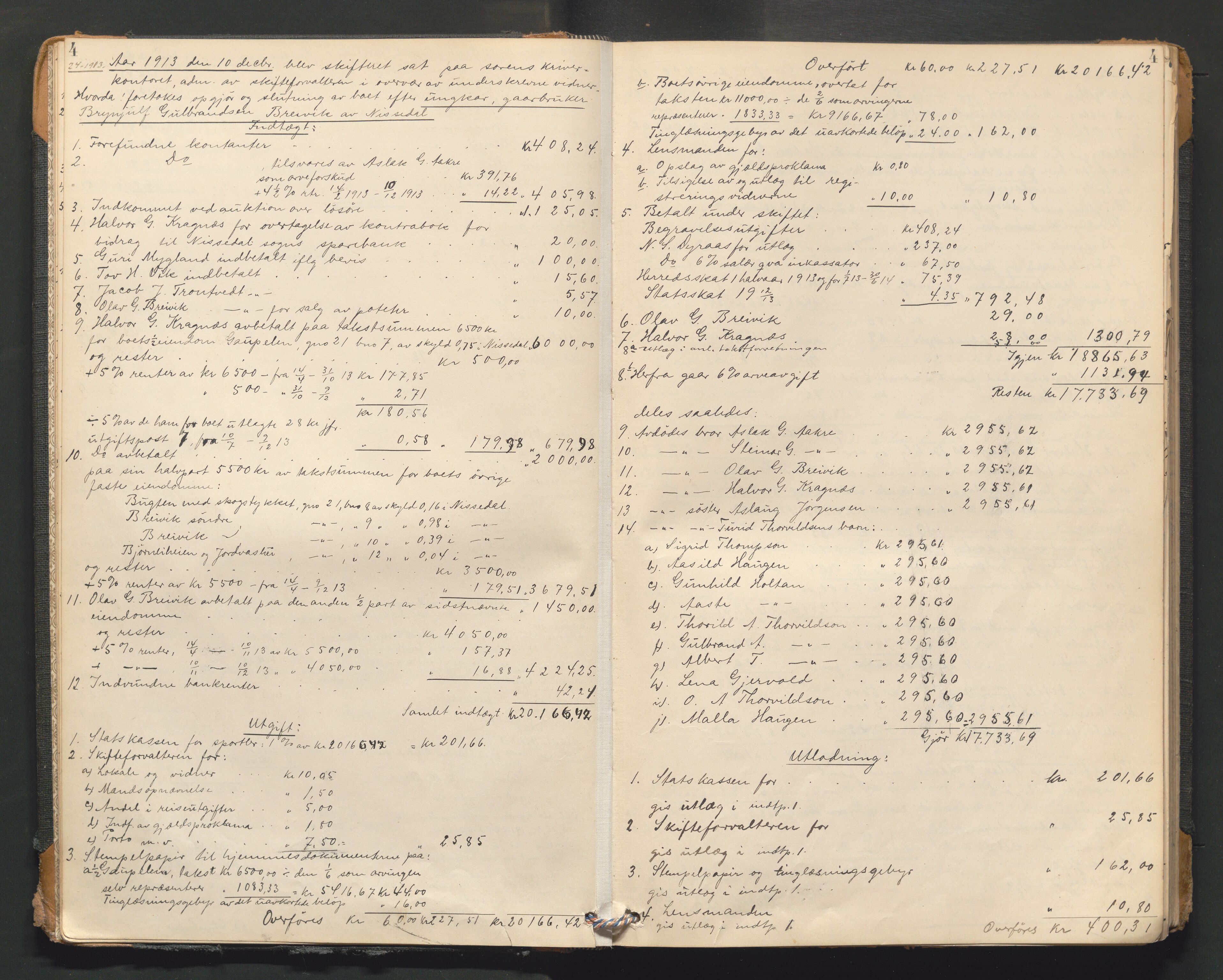 Vest-Telemark sorenskriveri, AV/SAKO-A-134/H/Ha/Hac/L0013: Skifteutlodningsprotokoll, 1913-1922, s. 4