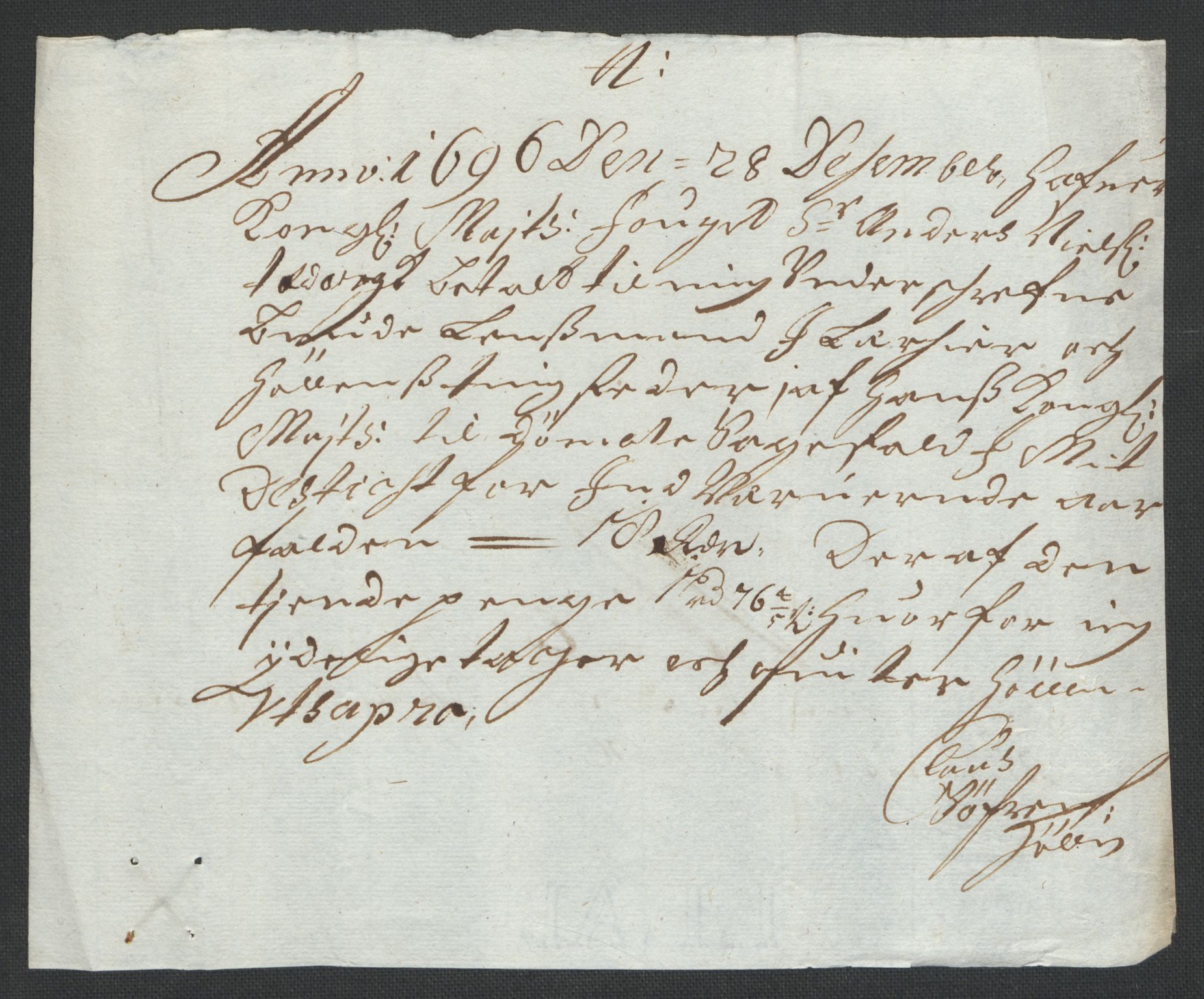 Rentekammeret inntil 1814, Reviderte regnskaper, Fogderegnskap, AV/RA-EA-4092/R43/L2546: Fogderegnskap Lista og Mandal, 1696-1697, s. 145