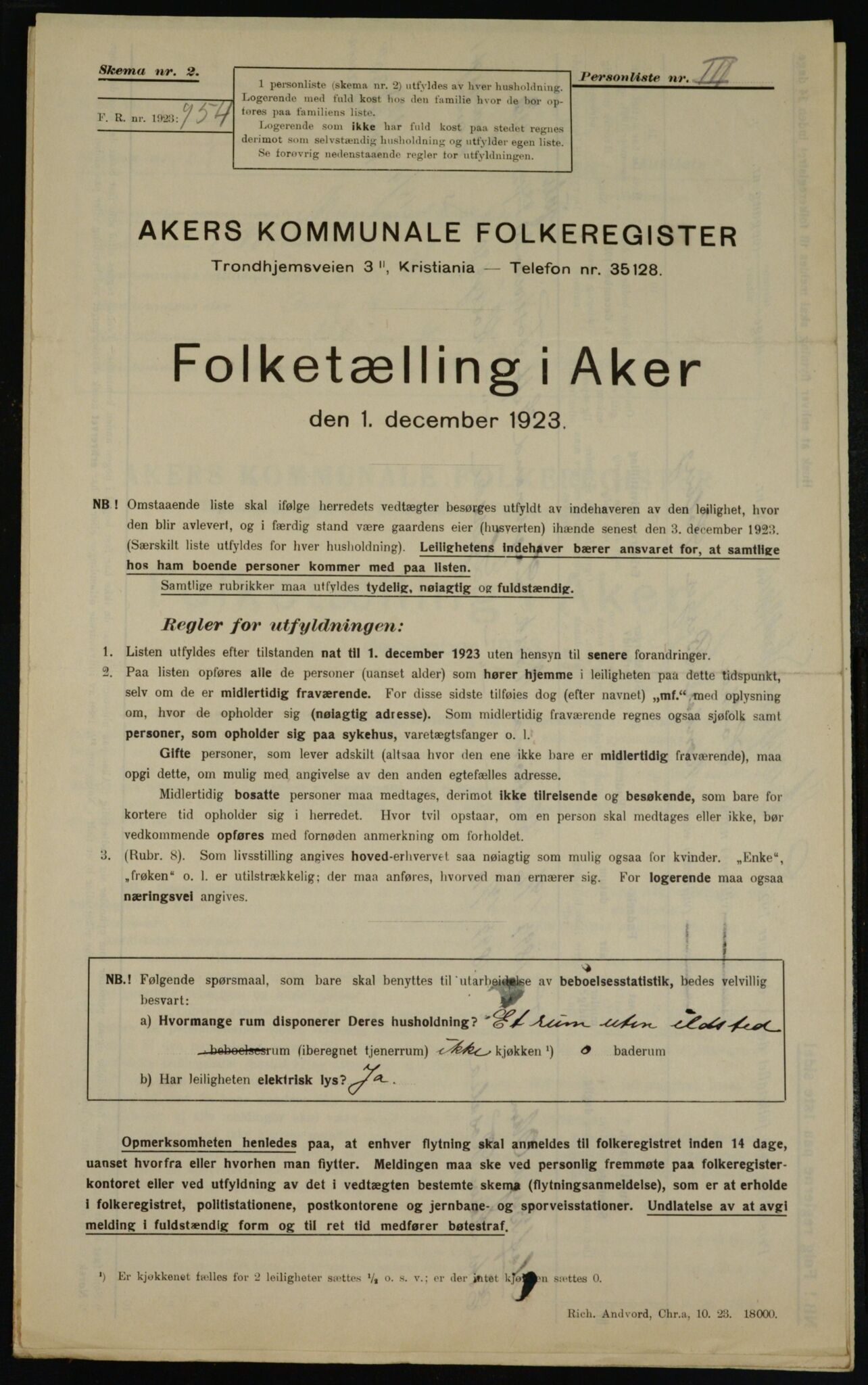 , Kommunal folketelling 1.12.1923 for Aker, 1923, s. 42275