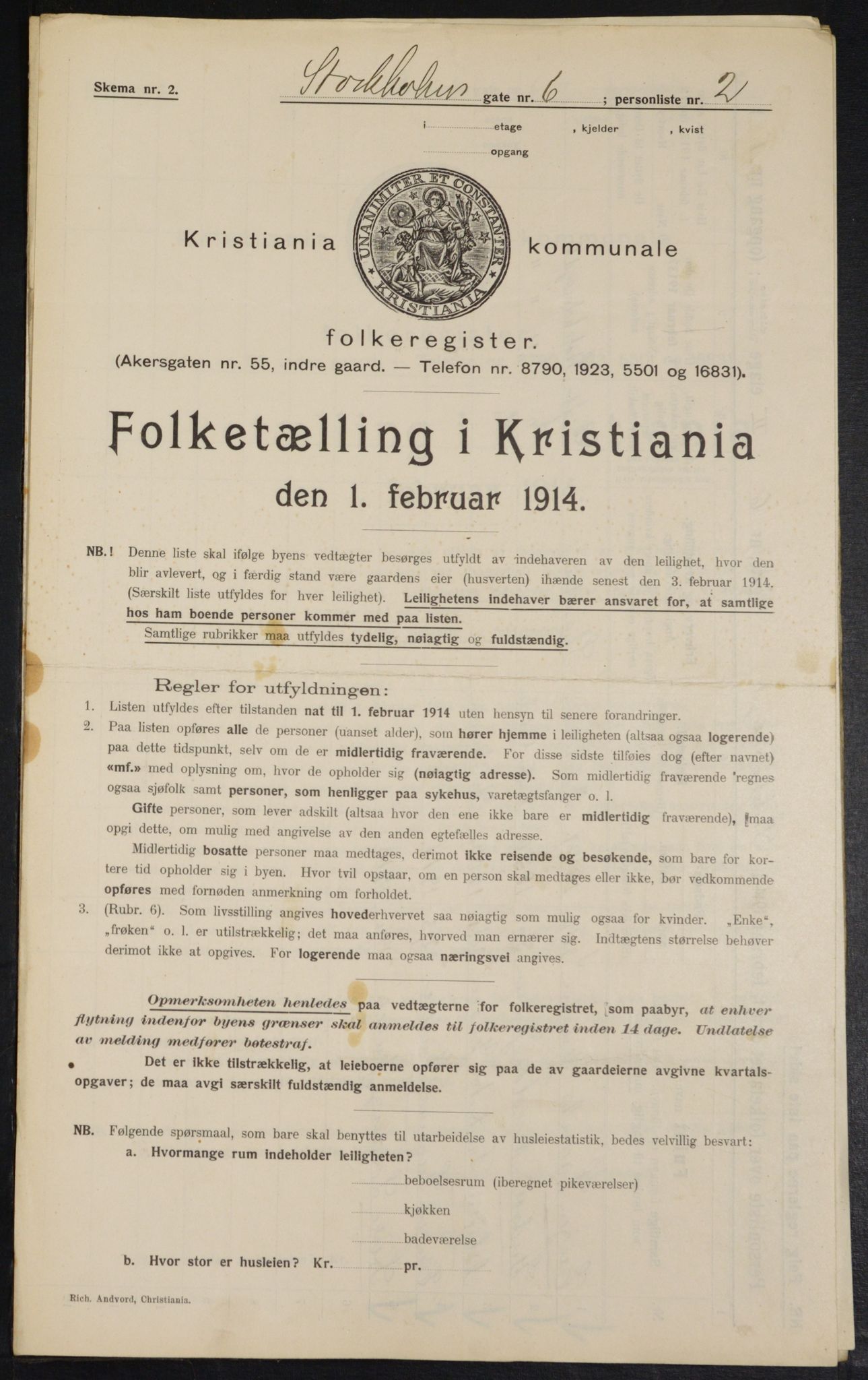 OBA, Kommunal folketelling 1.2.1914 for Kristiania, 1914, s. 103050