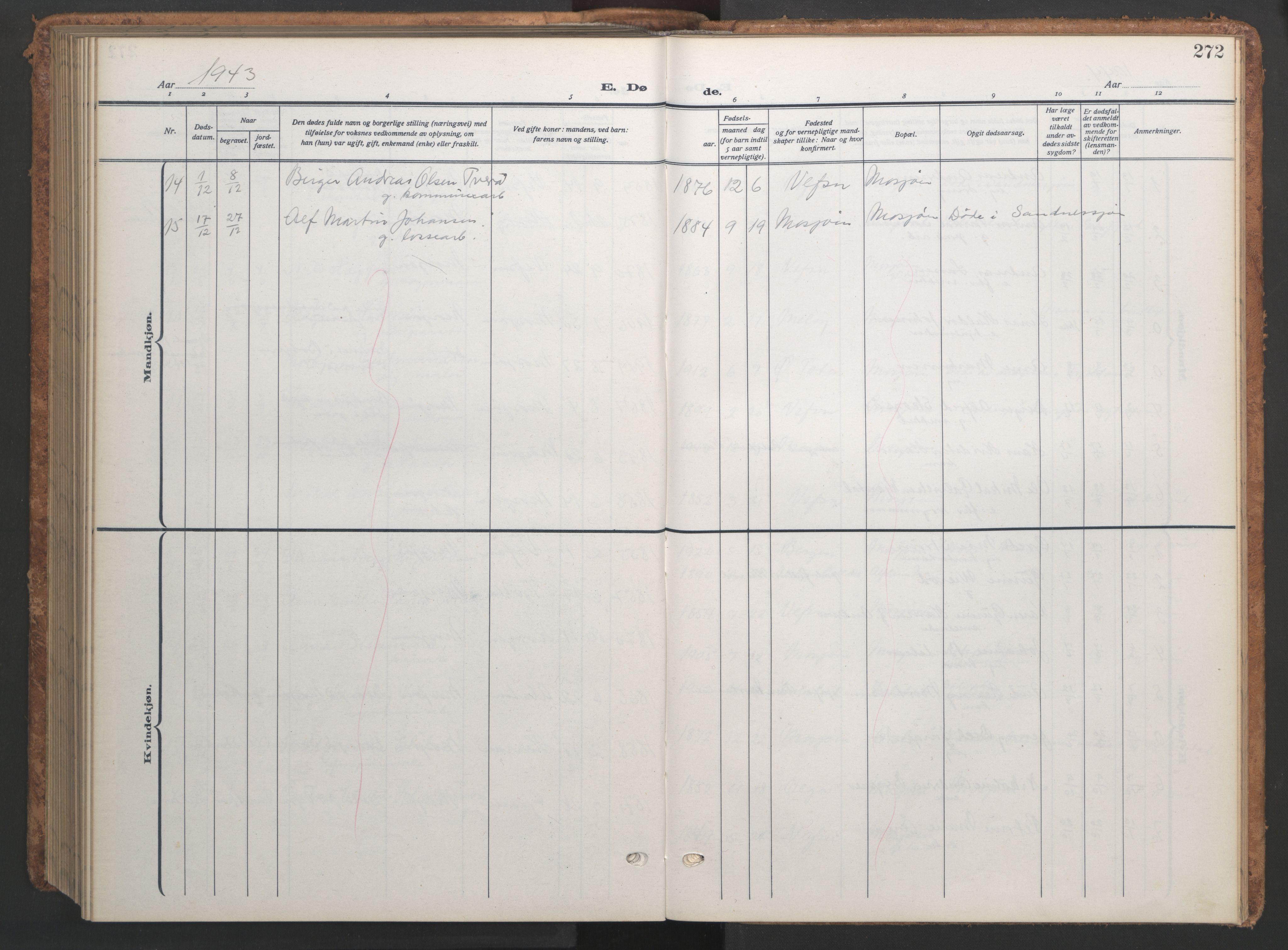 Ministerialprotokoller, klokkerbøker og fødselsregistre - Nordland, AV/SAT-A-1459/820/L0303: Klokkerbok nr. 820C05, 1917-1952, s. 272