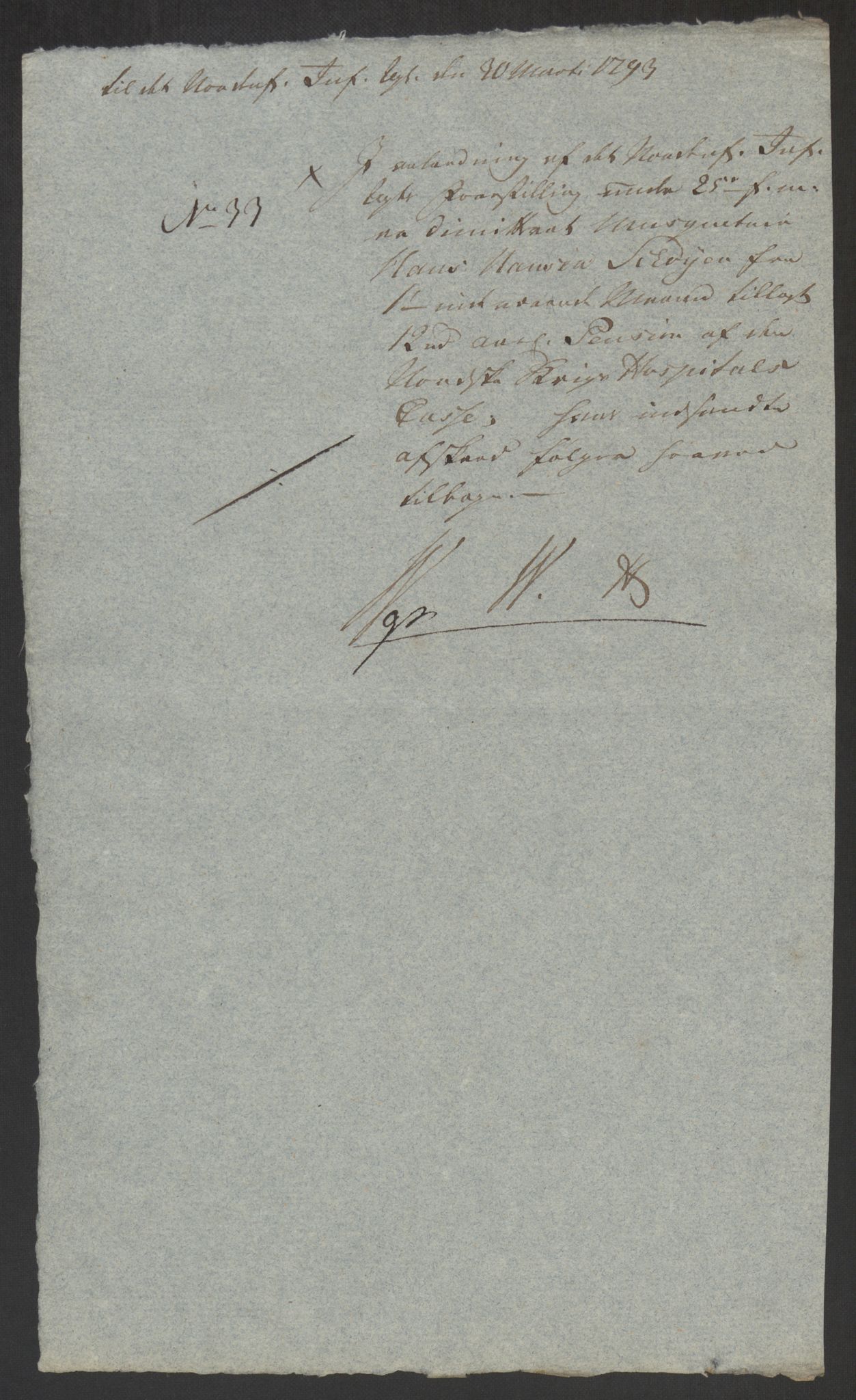 Forsvaret, Den norske kvesthuskasse/krigshospitalkasse, AV/RA-RAFA-1887/F/Fa/L0008: Konsepter, 1790-1793, s. 1063