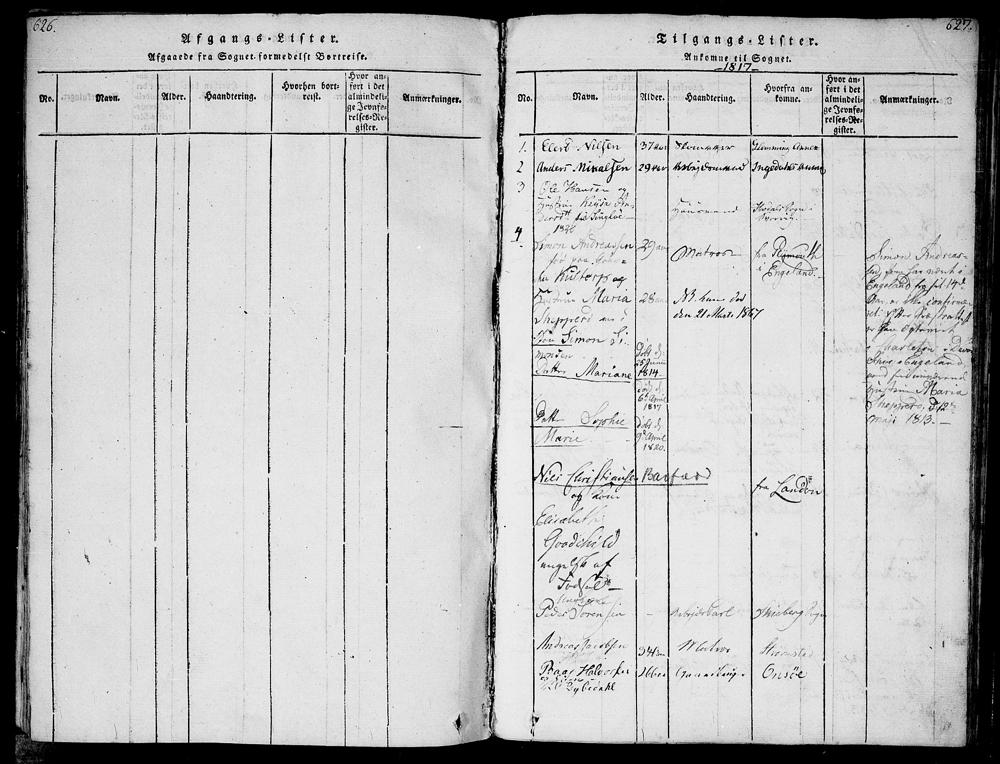 Hvaler prestekontor Kirkebøker, AV/SAO-A-2001/F/Fa/L0005: Ministerialbok nr. I 5, 1816-1845, s. 626-627