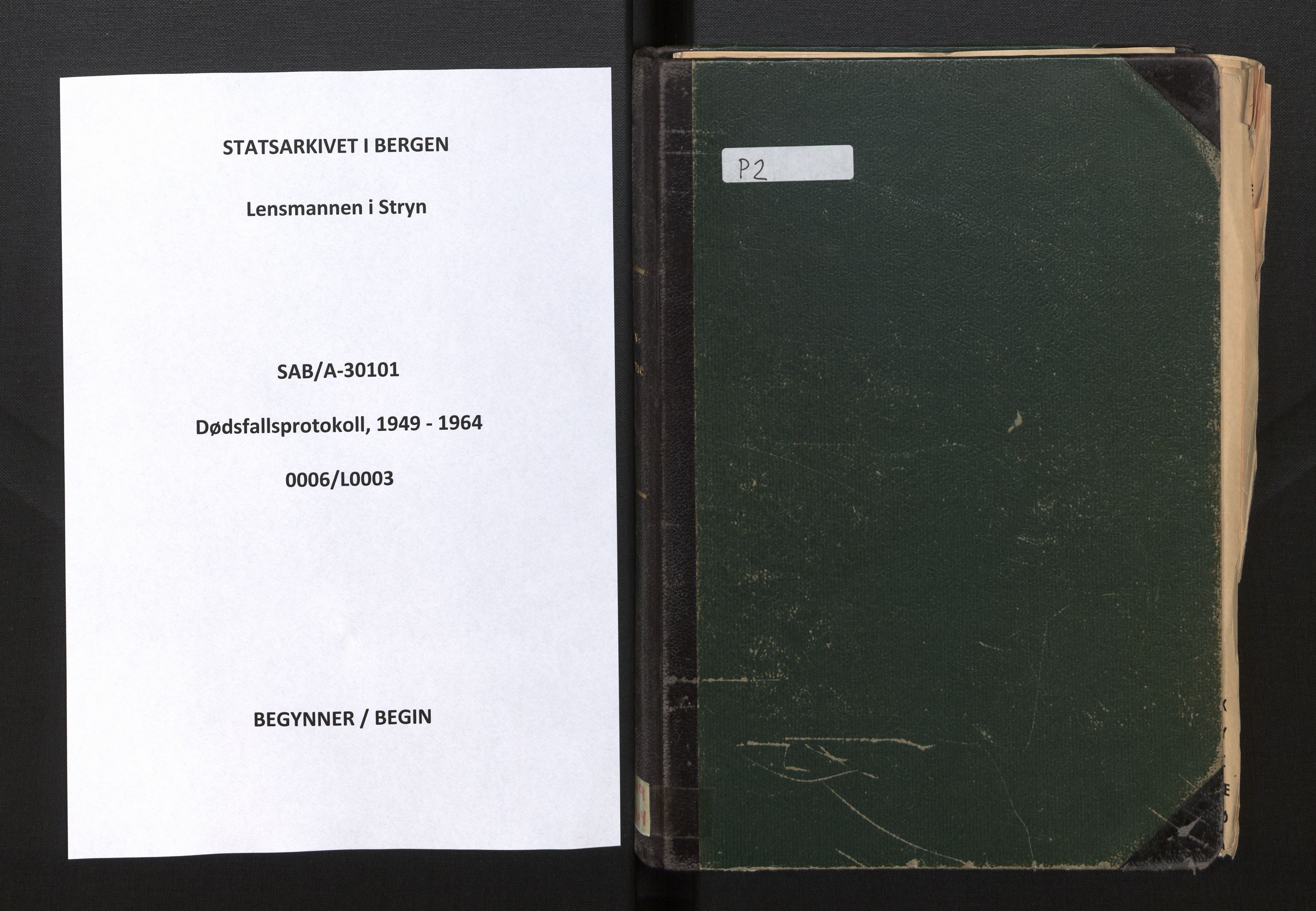 Lensmannen i Stryn, SAB/A-30101/0006/L0003: Dødsfallprotokoll, 1949-1964