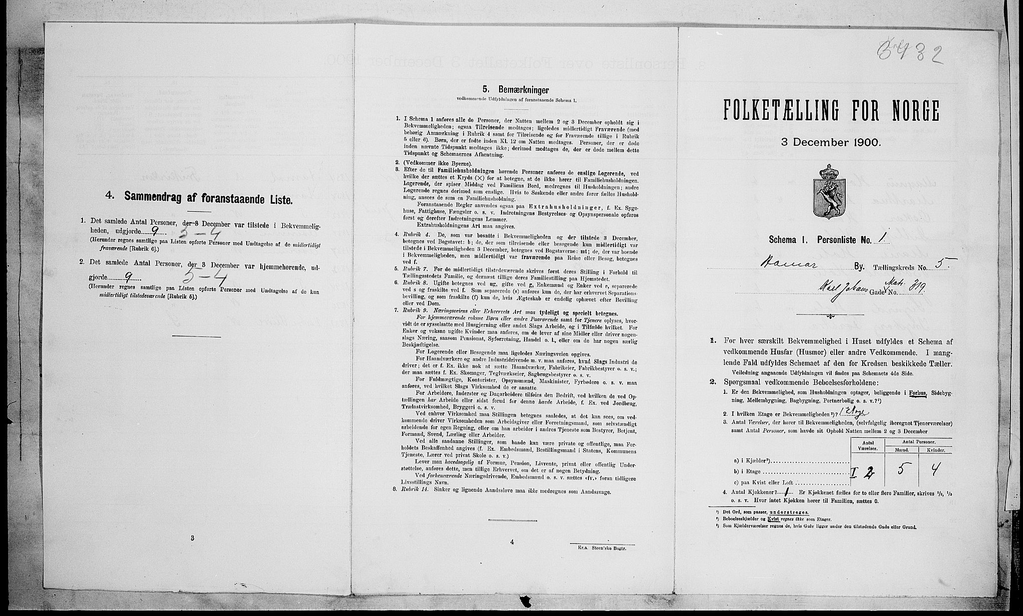 SAH, Folketelling 1900 for 0401 Hamar kjøpstad, 1900, s. 1797